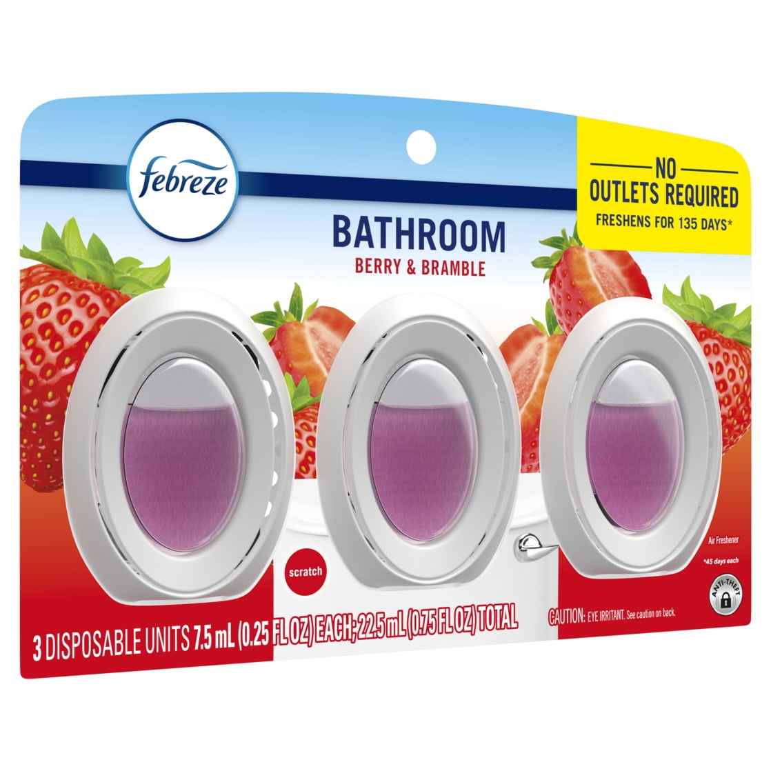 Febreze BATH Air Freshener Berry & Bramble (Berry & Bramble, 0.25 fl oz, 3 Pack) iwc6z