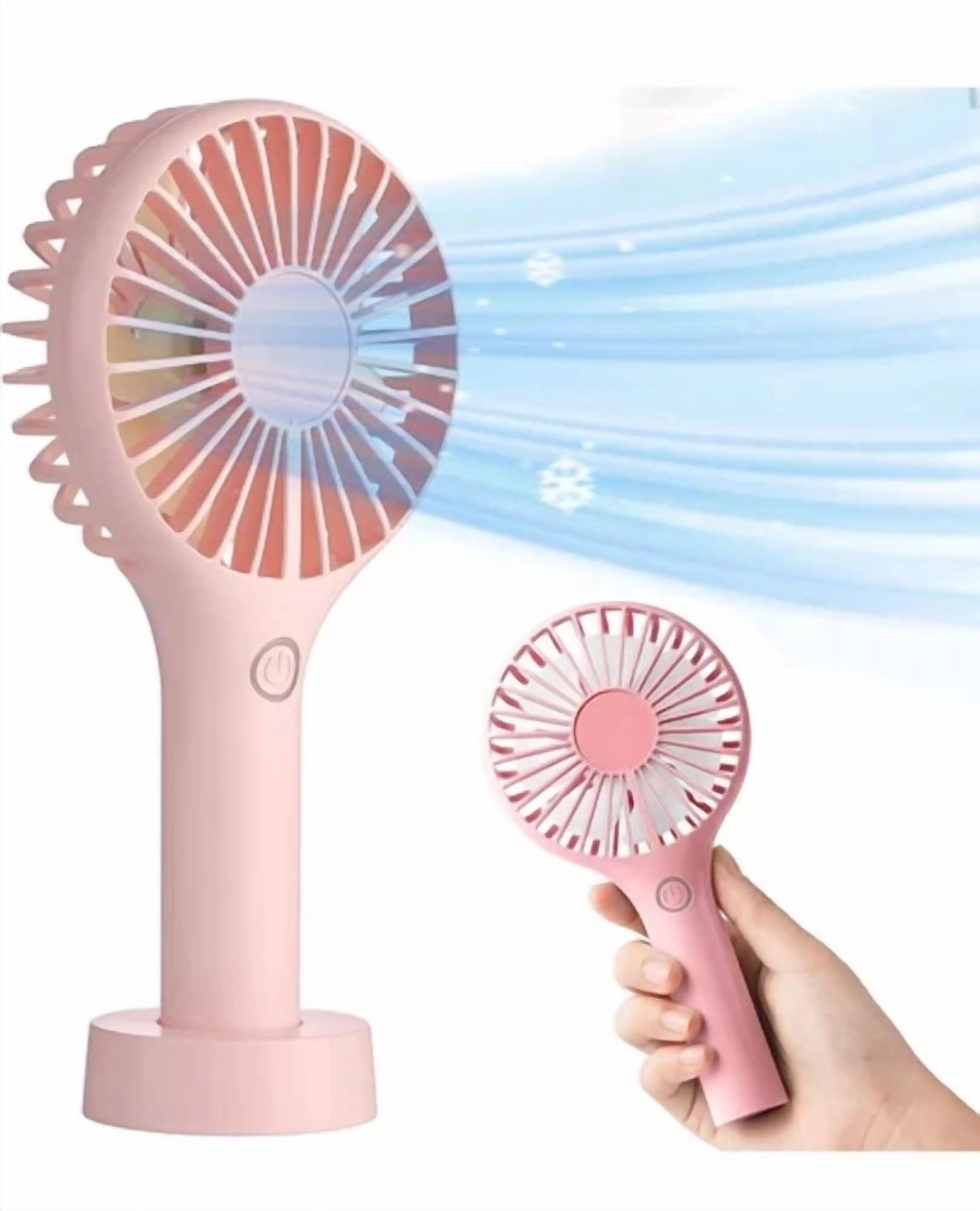 VAULT Mini Handheld Fan Portable USB Rechargeable Personal Cooling Fan (Black, 6 in) klyvf