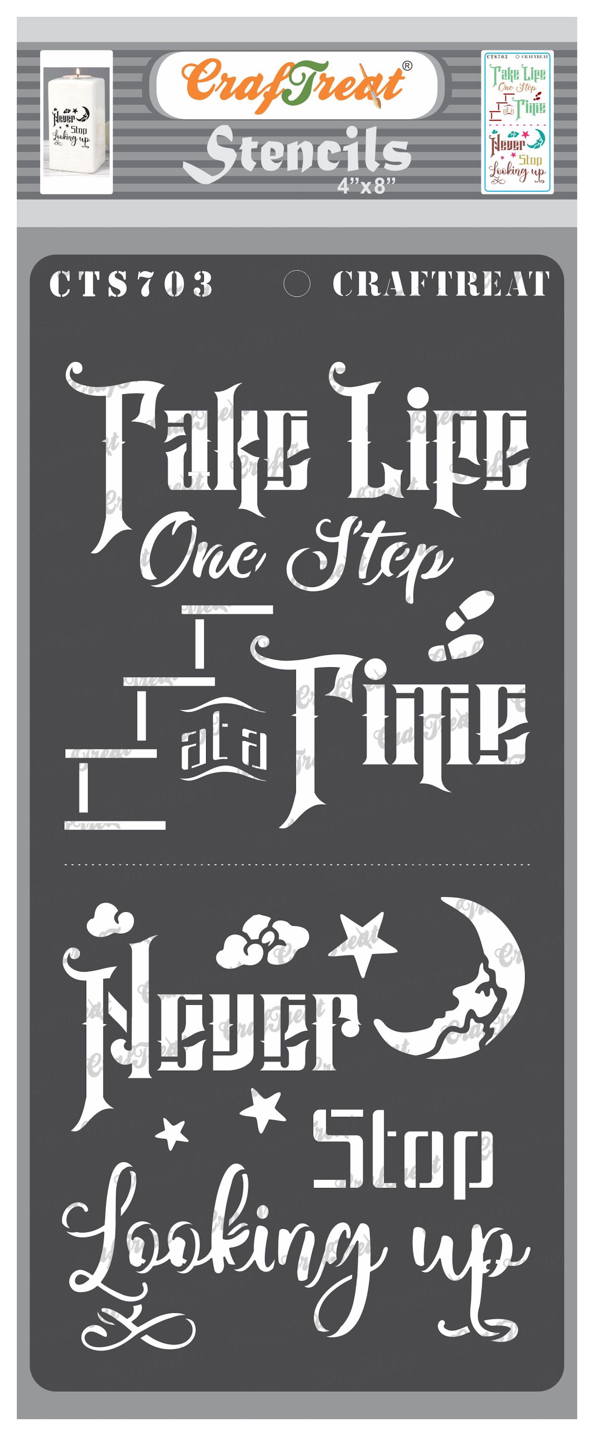 CrafTreat One Step Stencil for Painting and Crafting (Clear, 4 in x 8 in) awe2o