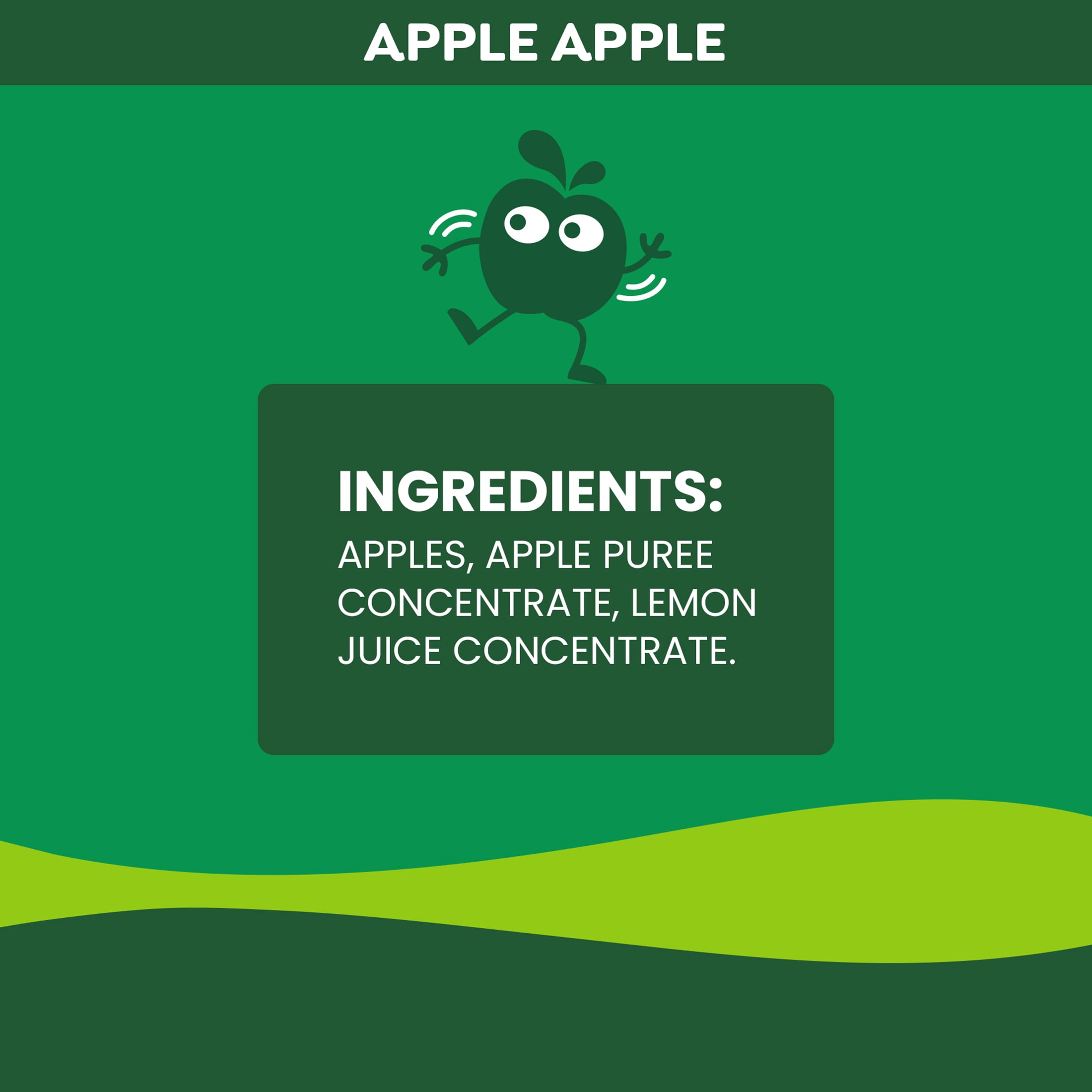 GoGo squeeZ Fruit Puree Applesauce Pouches, No Sugar Added, Healthy Snack (Apple, 4 Pack, 3.2 oz) x6263