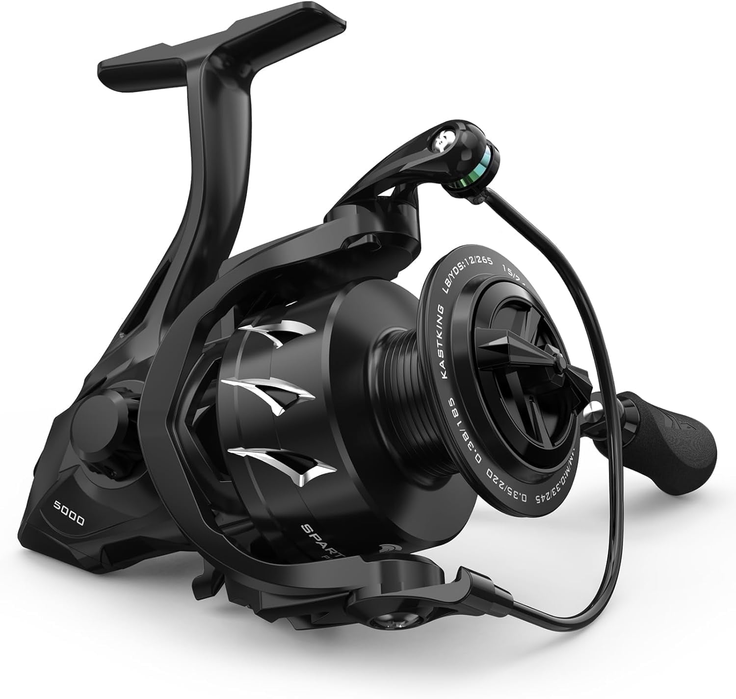 KastKing Spinning Reel, IPX5 Waterproof Fishing Gear, Smooth Retrieve, High-Torque Drag (Black, 5000 Size) r5adb