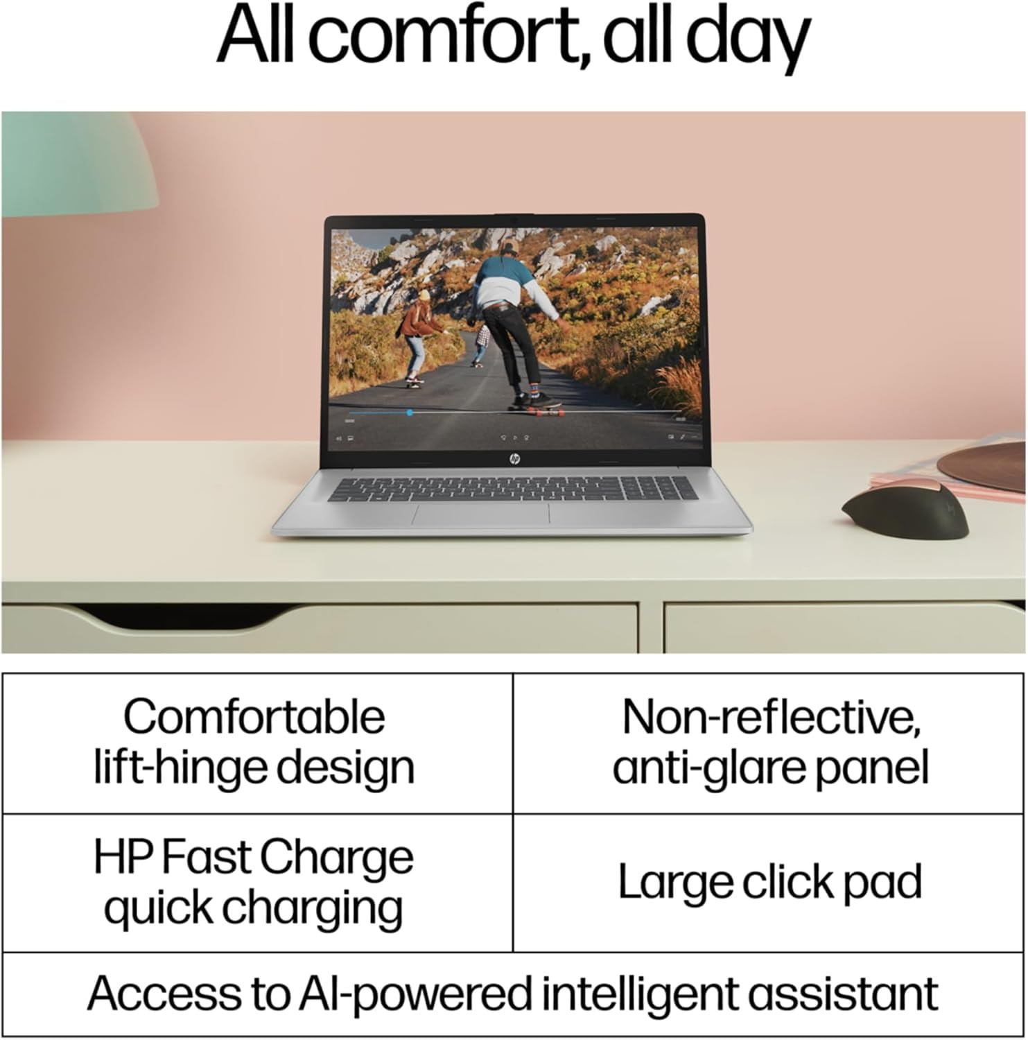 HP 17.3-inch Full HD Laptop, Intel Core i3-N305, 16GB RAM, 256GB SSD, Windows 11 Home, Silver (17.3 in) c0o77