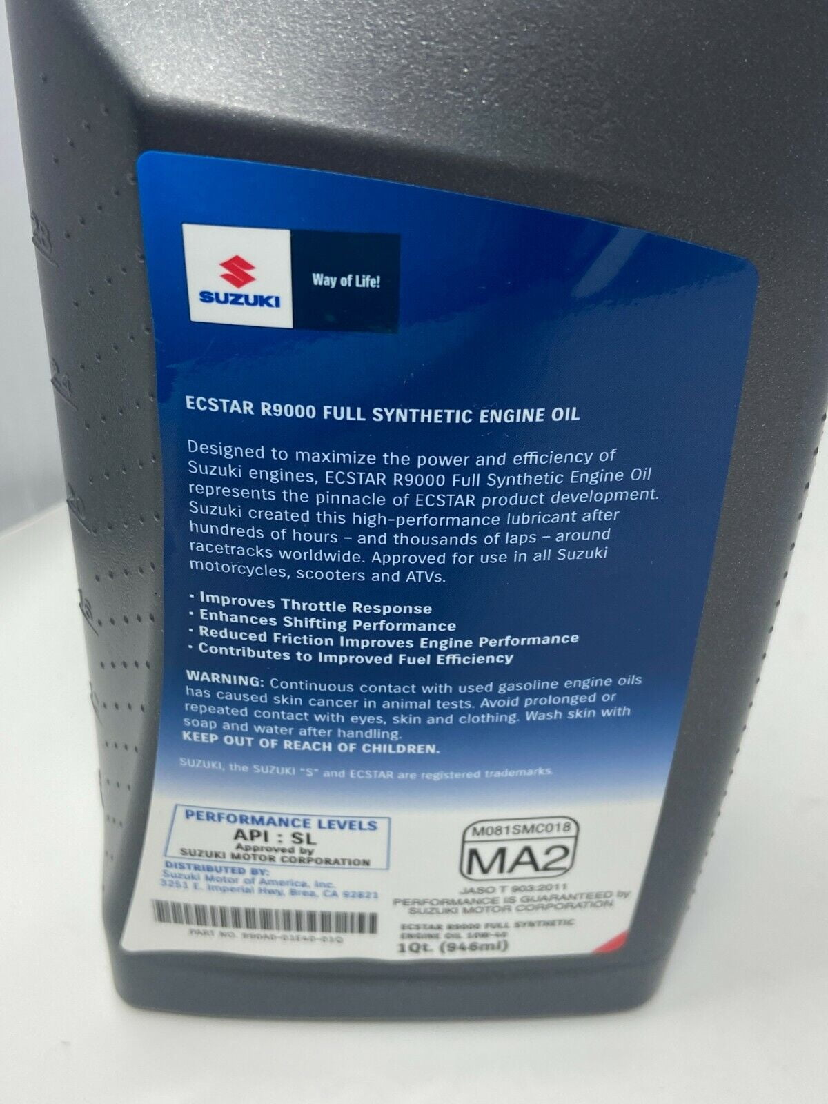 Suzuki GSX-R1000 Full Synthetic Oil Change Kit (10w40, 4 qt) 0zvqt