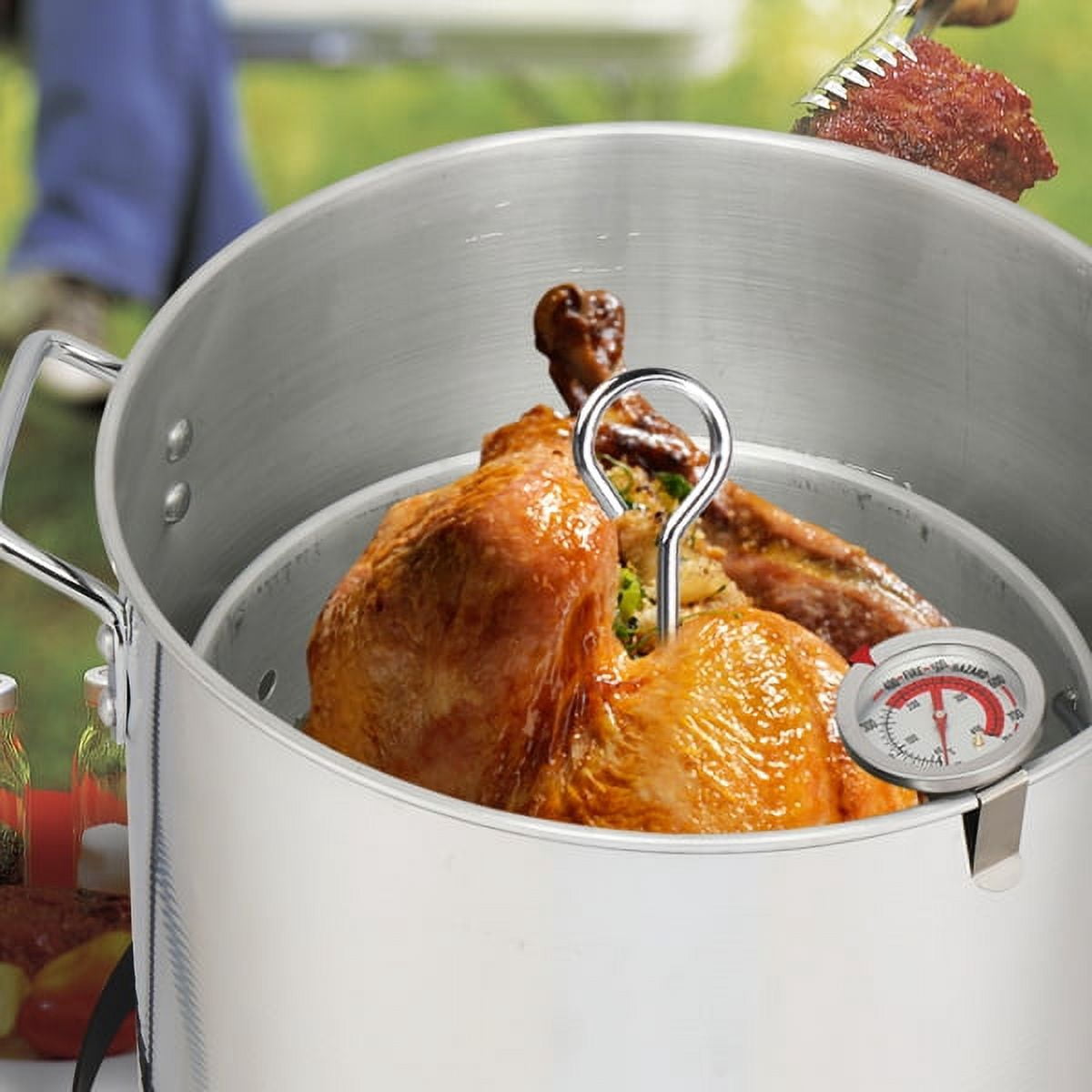 AMEEL Outdoor Gas Fryer Cooking Station with 30qt and 10qt Pots (Black, 13 in x 32 in) o1q1e