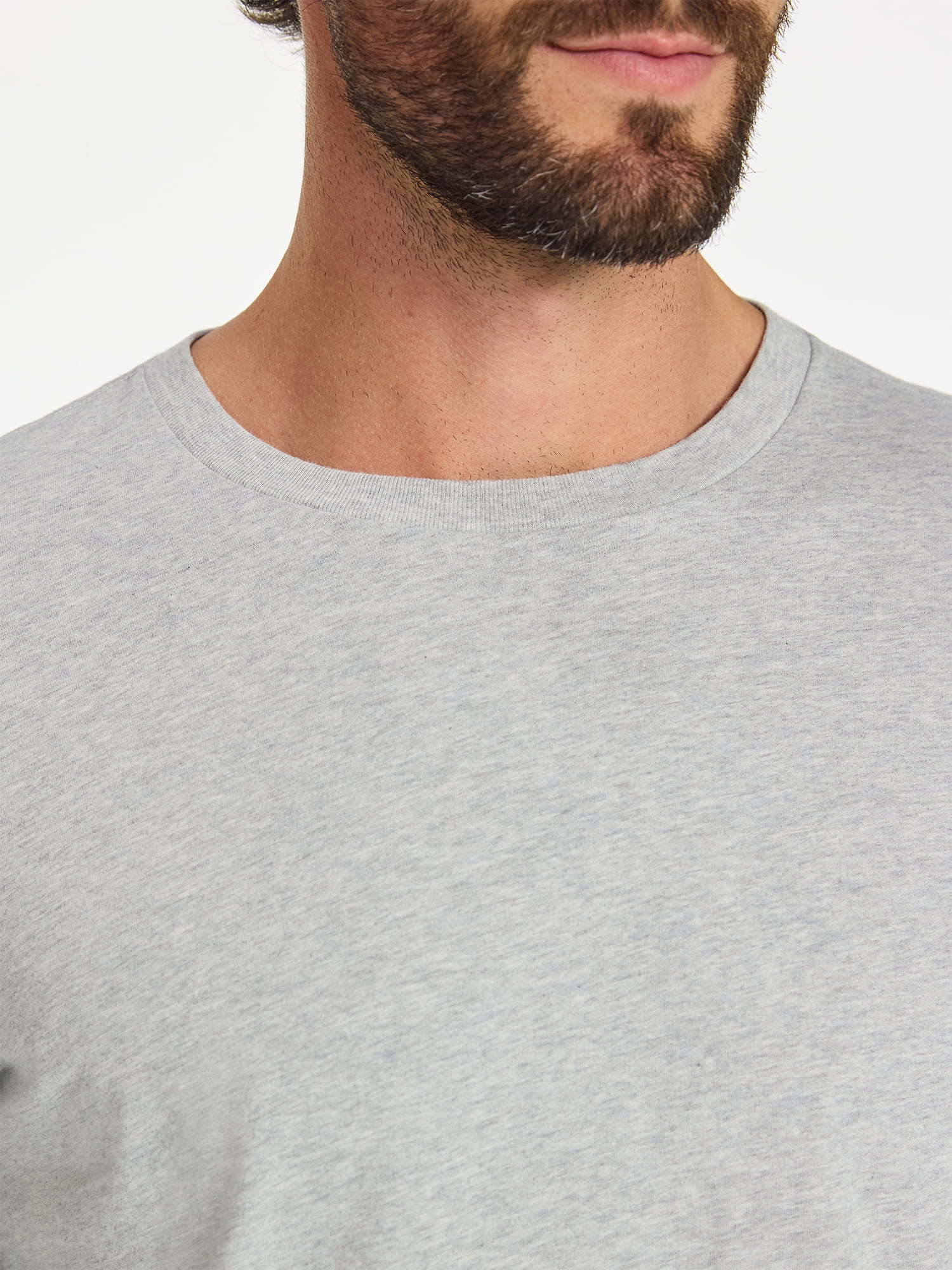 George Men's Relaxed Fit Long Sleeve Crewneck T-Shirt (Grey, 3 Pack, XS) 5wstr