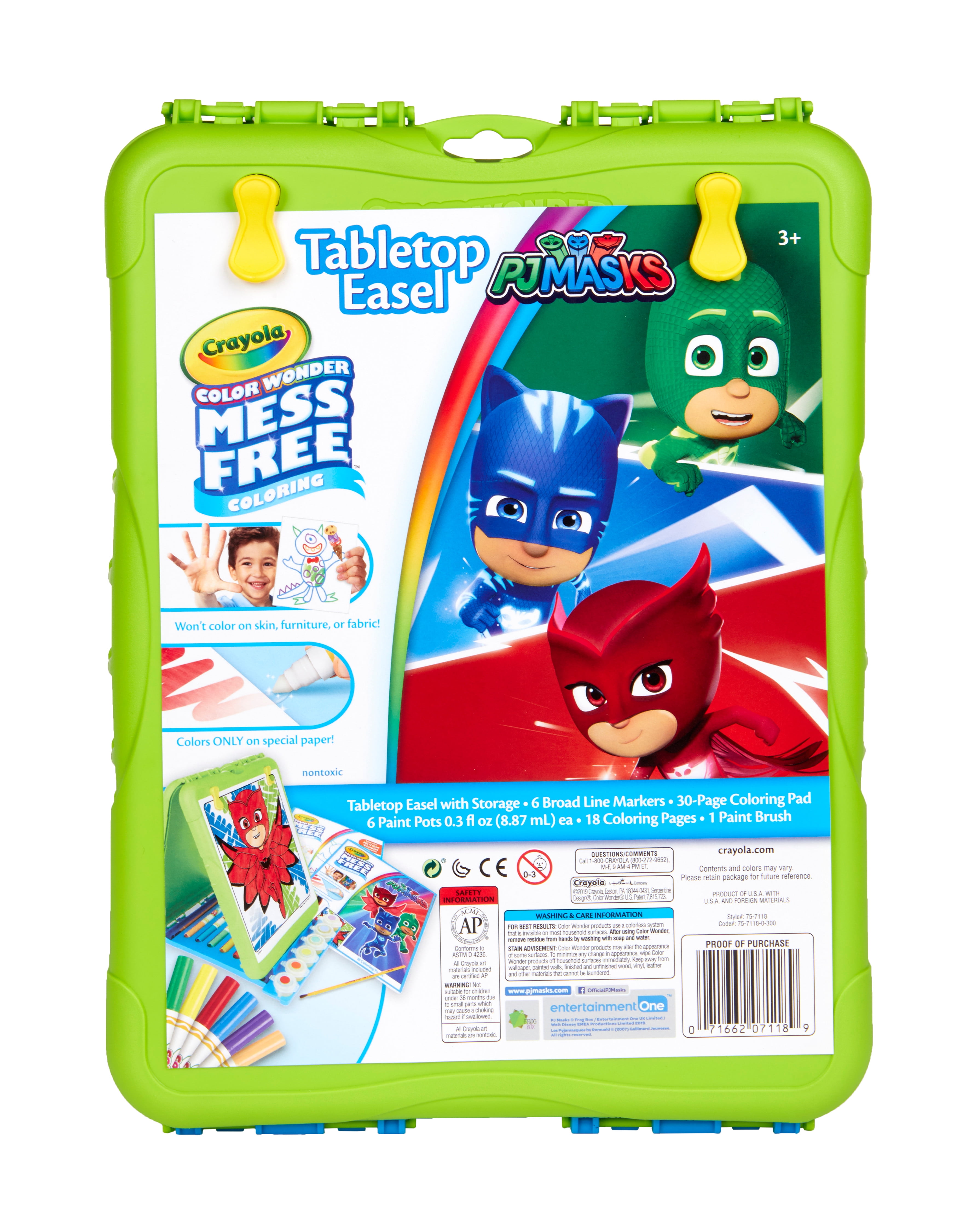 Crayola Color Wonder PJ Masks Travel Easel Activity Set with Mess-Free Markers and 30 Coloring Pages (One Size) cqydh