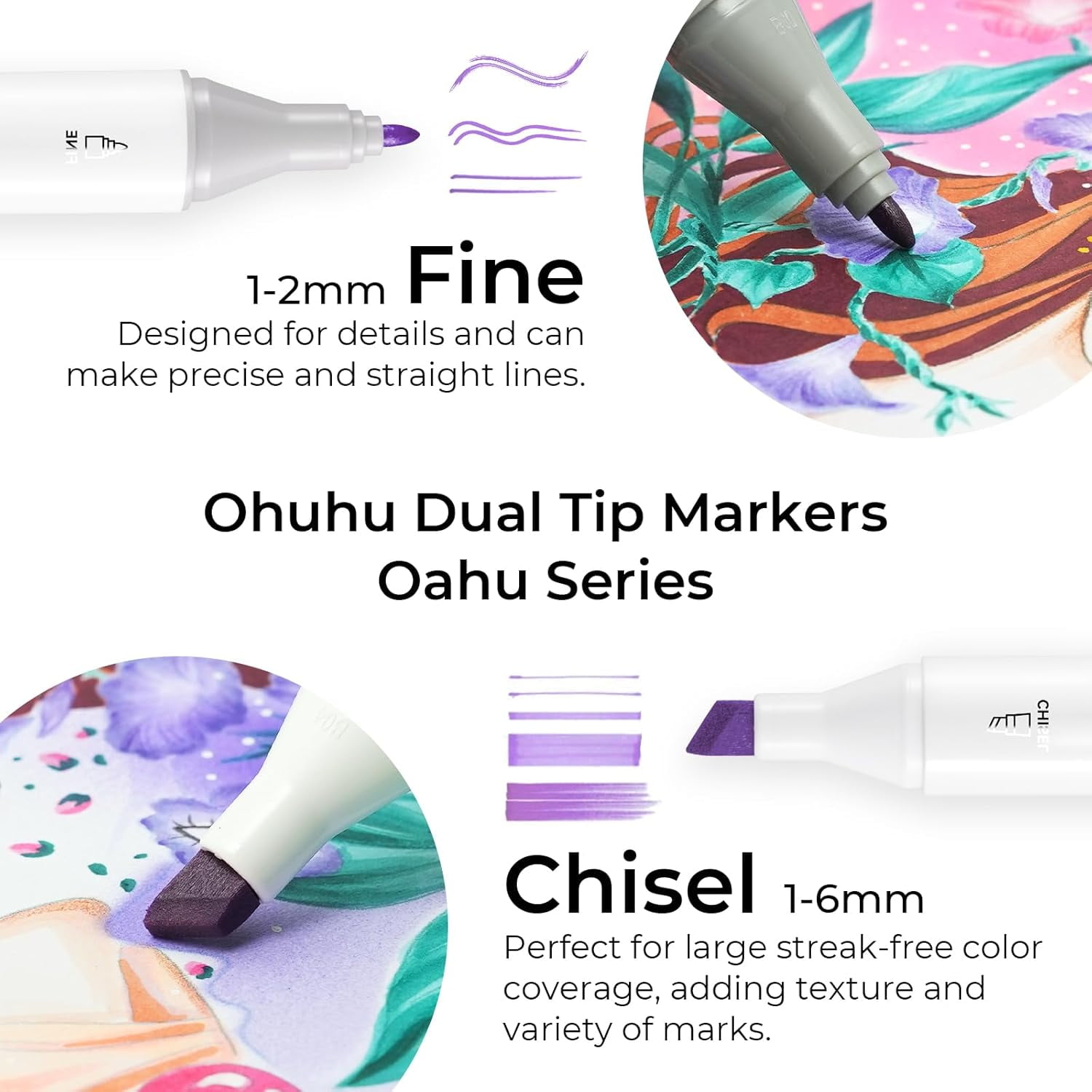 Ohuhu Alcohol Markers Dual Tip Art Set (320 Count, Assorted Colors) ky1vg