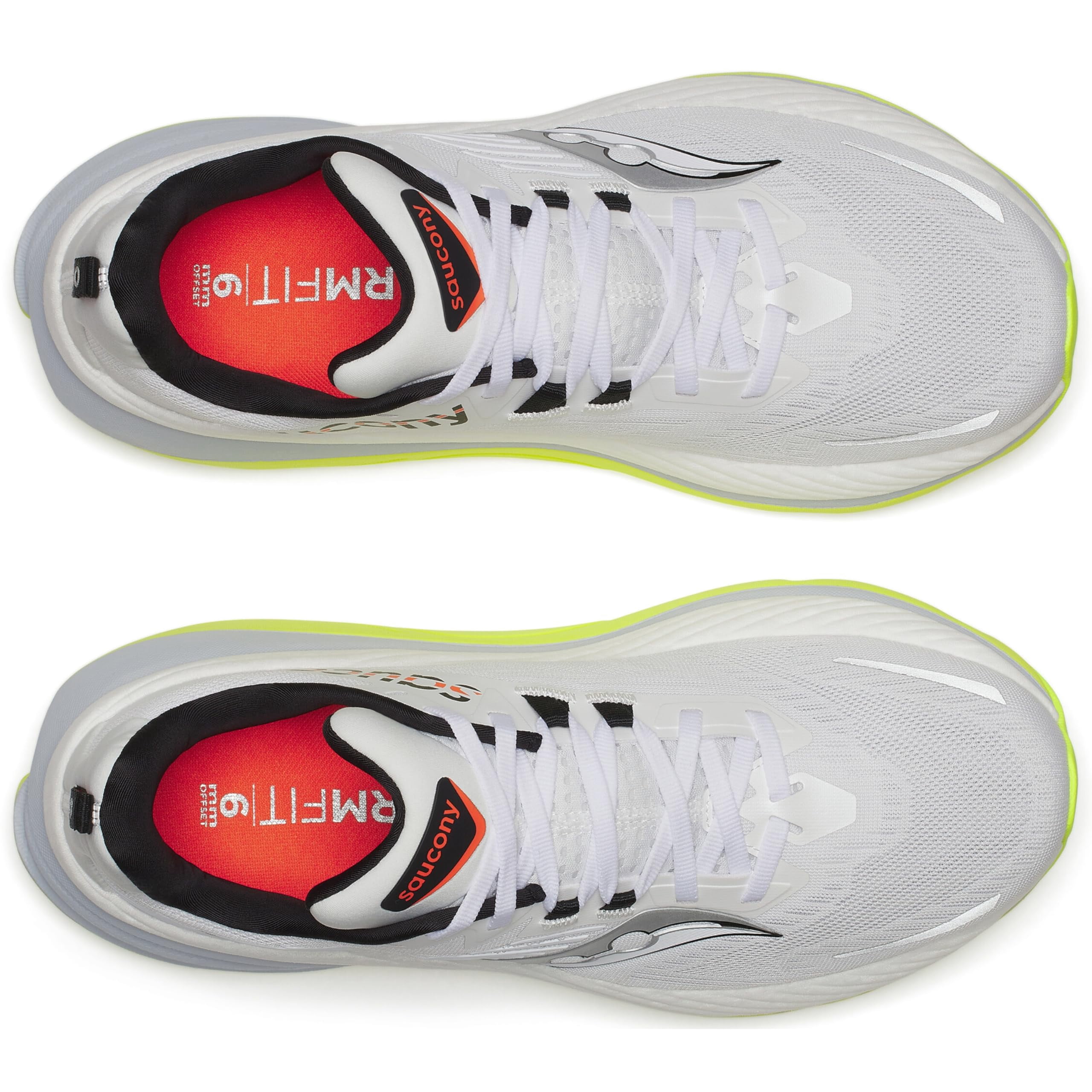 Saucony Hurricane 24 Men's Running Shoes Cushioning Stability Performance (White/Black, 11.5 US) 7pufw
