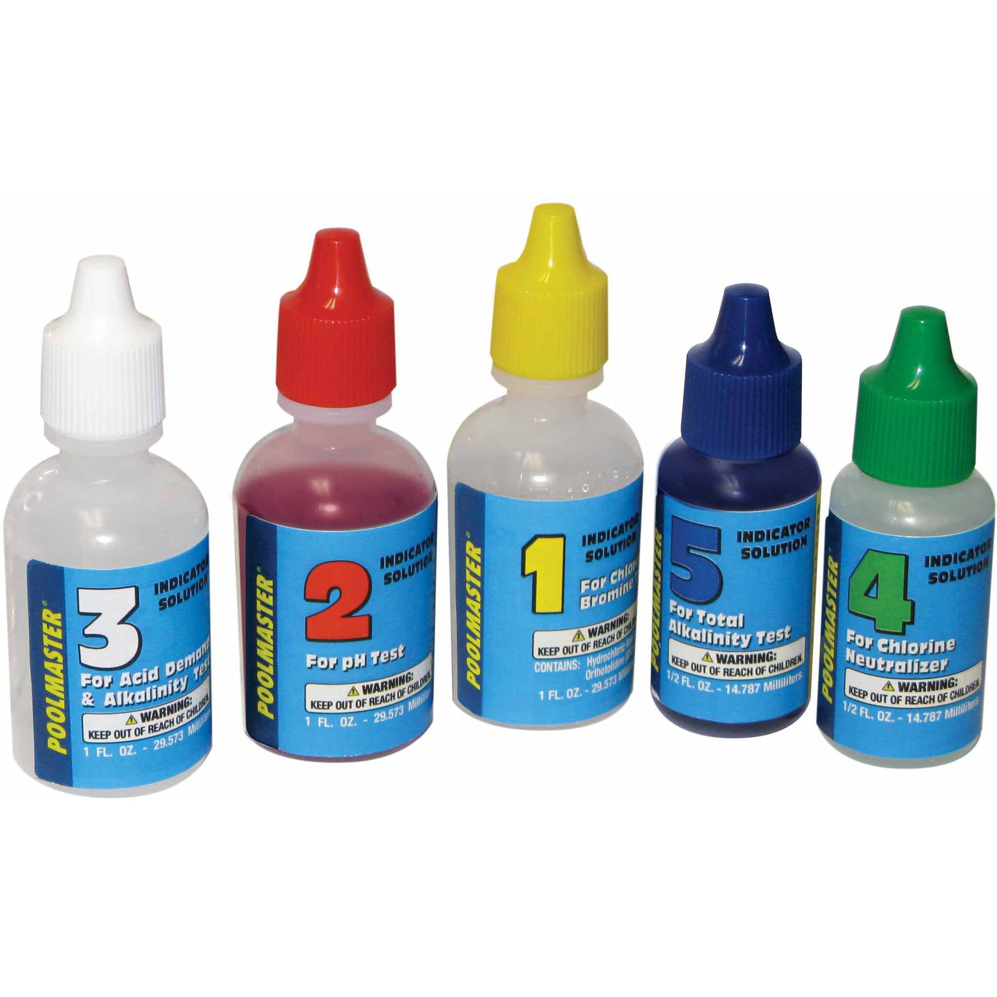 Poolmaster Pool Water Chemistry Test Reagent Set (1-5, 4.5 fl oz) sh0f3
