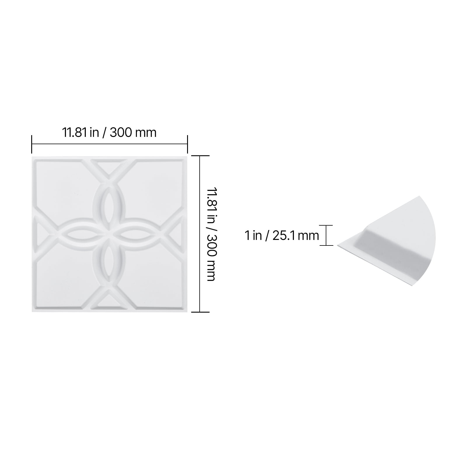 KFFKFF 3D Wall Panels, Decorative PVC Floral Wall Coverings for Home Decor (White, 33 Pack, 11.81 x 11.81 in) ykmi7