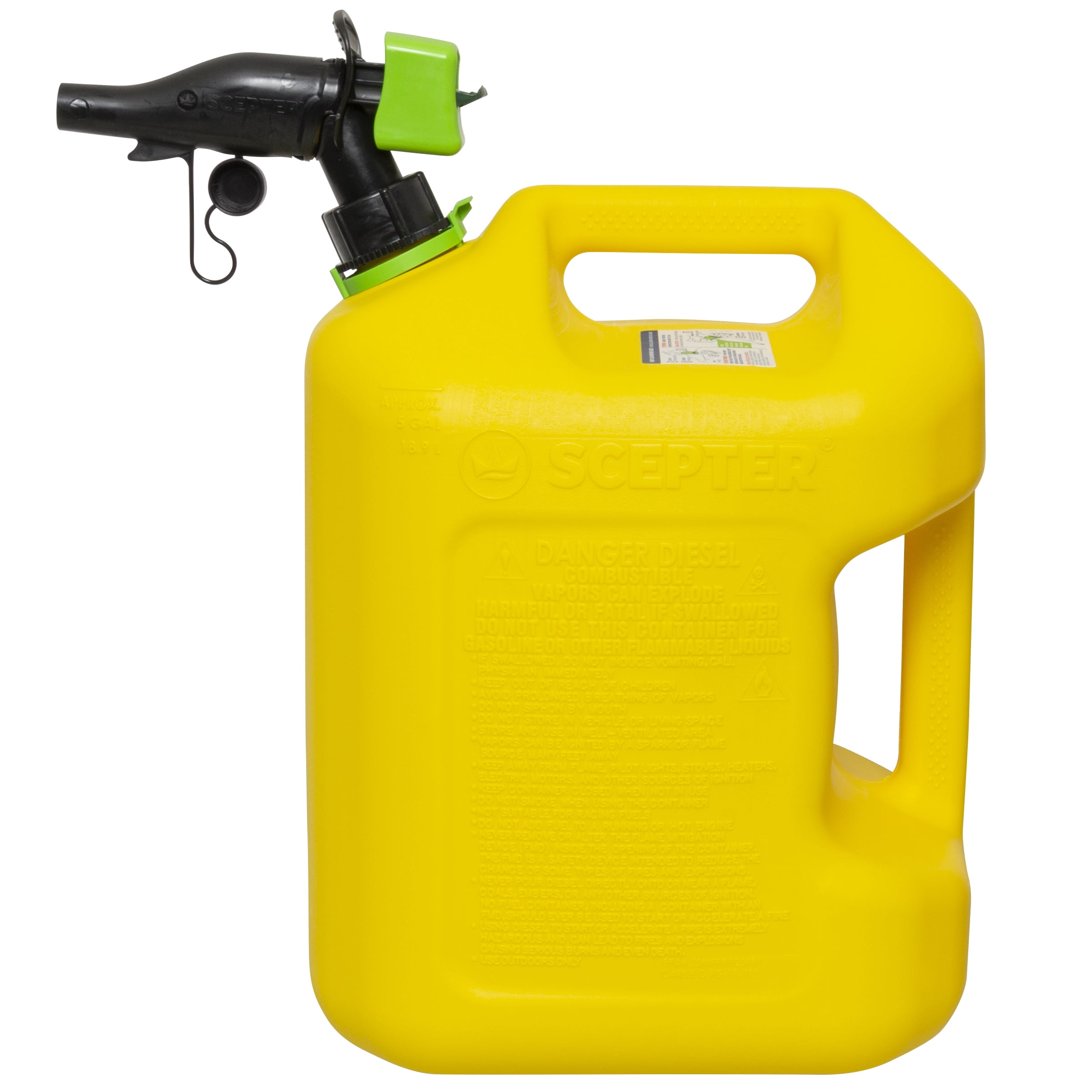 Scepter SmartControl Diesel Fuel Container (Yellow, 5 Gallon) p6hj3