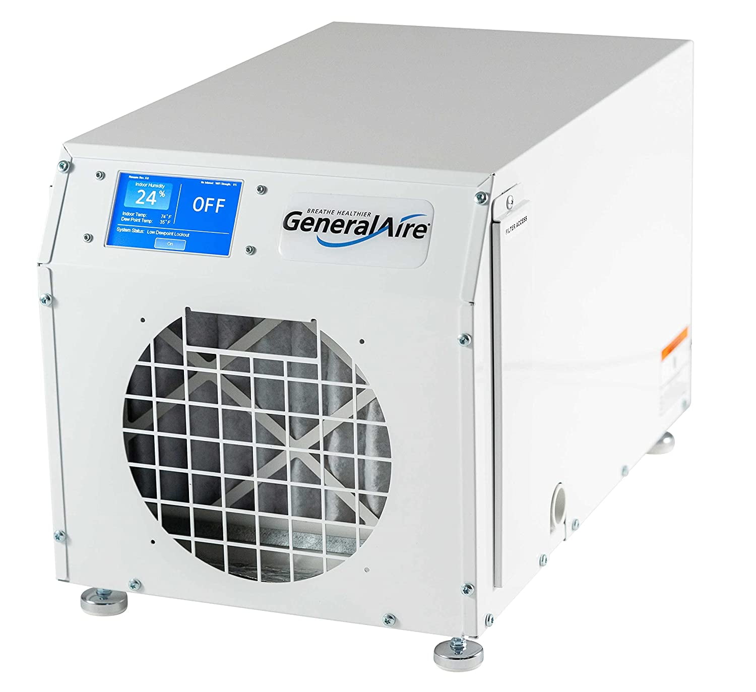 GeneralAire DH75 Whole House Dehumidifier, High-Capacity Moisture Control System (75 Pints, 15.75 in x 12.6 in x 21 in) iw8v0