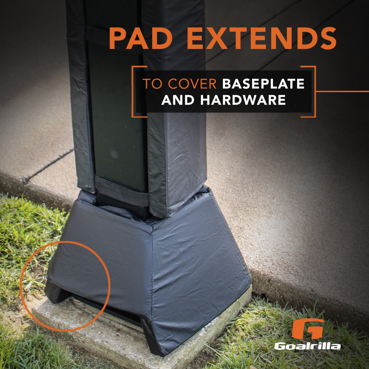 Goalrilla Universal Basketball Pole Pad, Protective All-Weather Safety Cushion (Black, 62 in) hrpr6