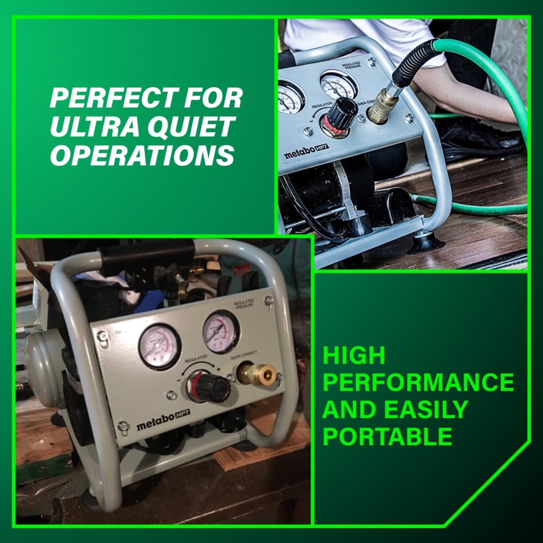 Metabo HPT Quiet Oil-Free Air Compressor (1 gal, 25.2 lb) s1edh