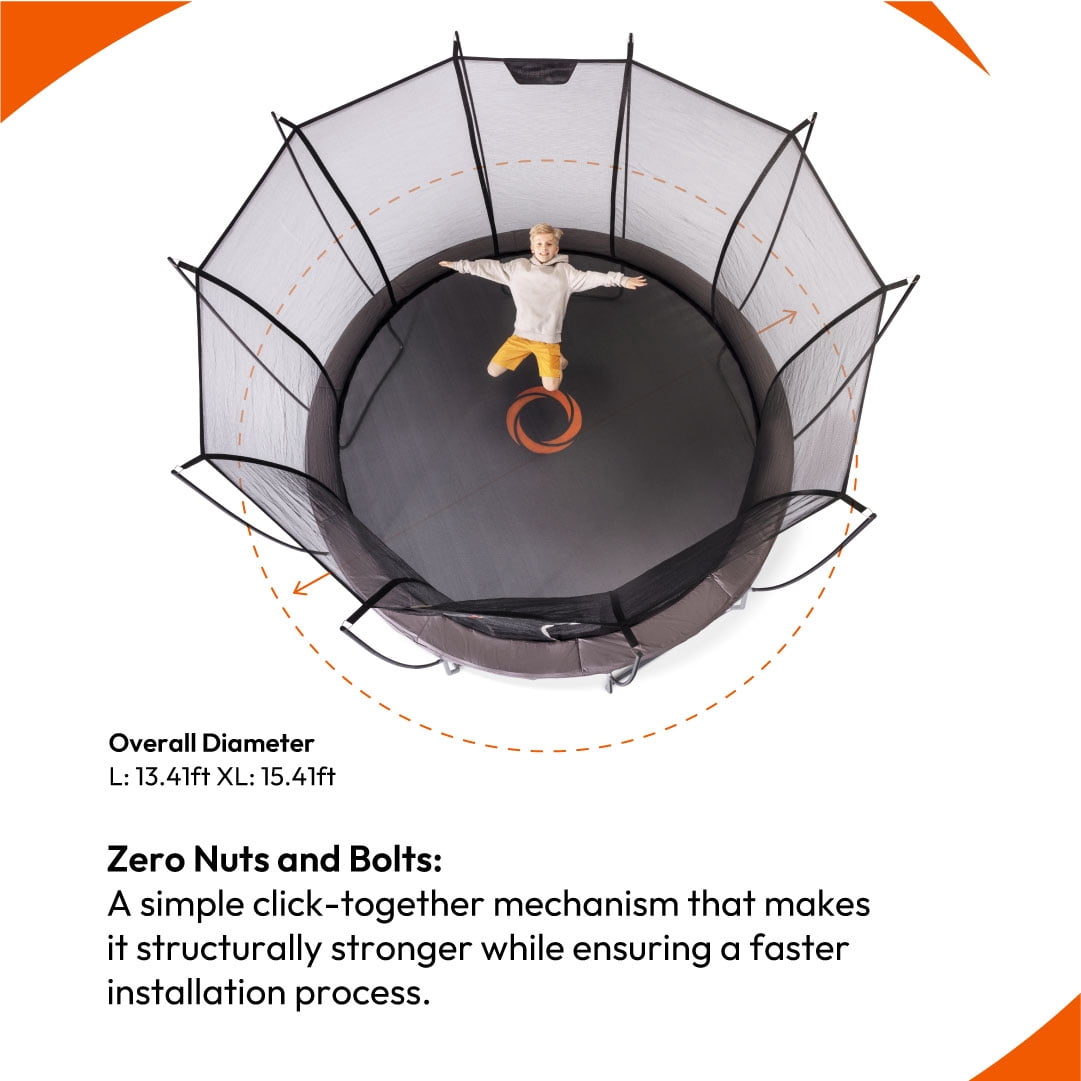 Vuly Ultra 2 Round Trampoline with Safety Enclosure (Large, 13 ft) qqqiz