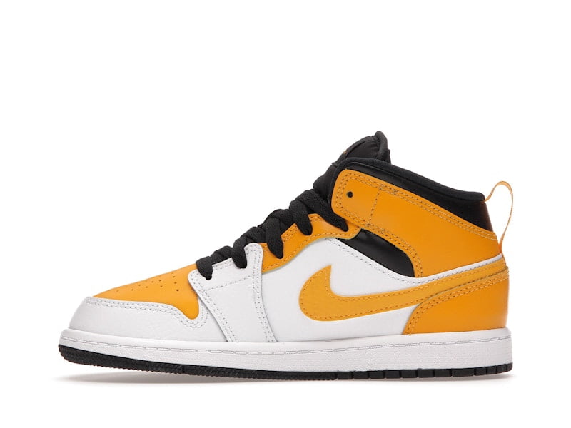 Jordan 1 Mid University Gold Basketball Shoes (White/University Gold-Black, 3Y) otl26