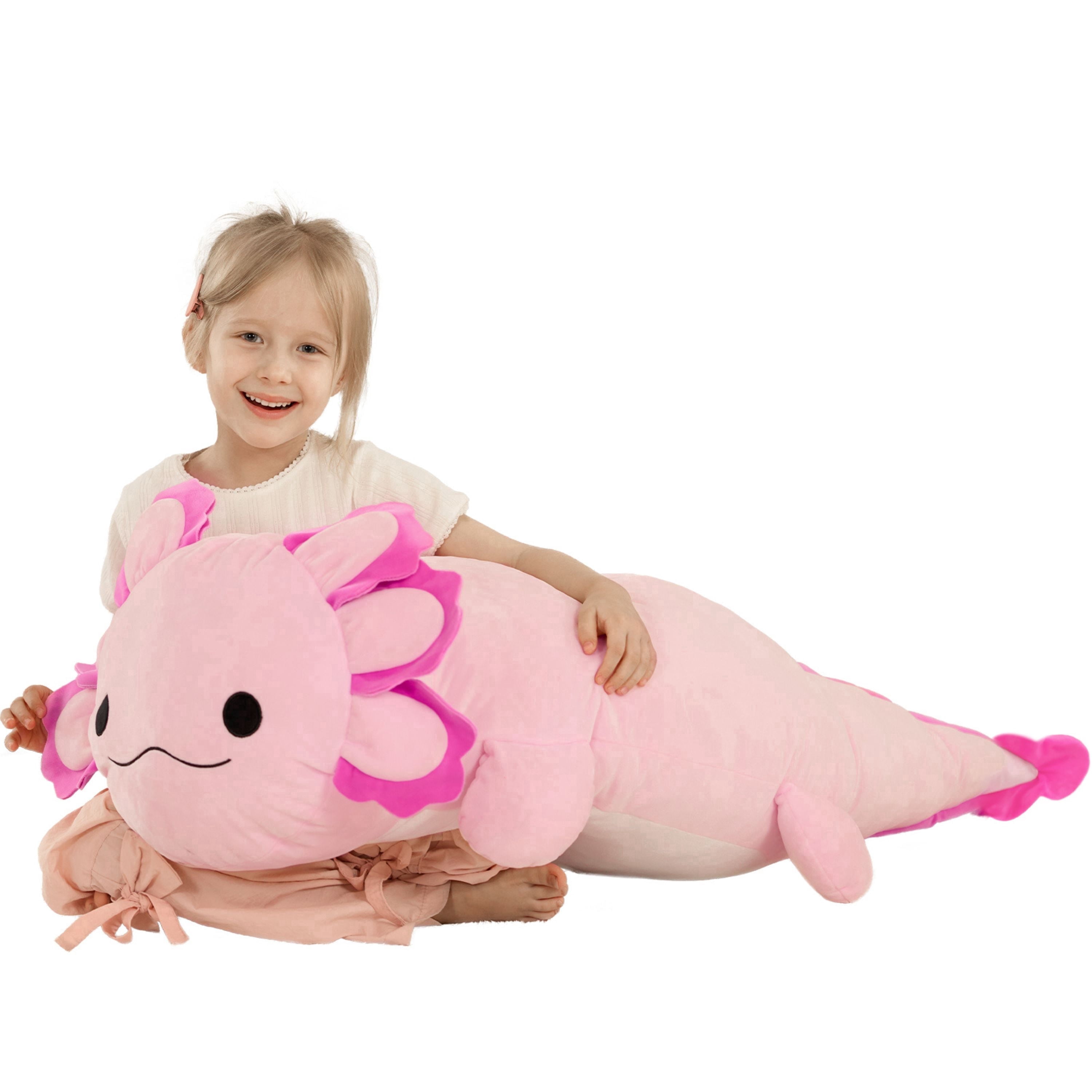 Tezituor Axolotl Stuffed Animal Large Plush Pillow Toy (Pink, 39 in) ltanl