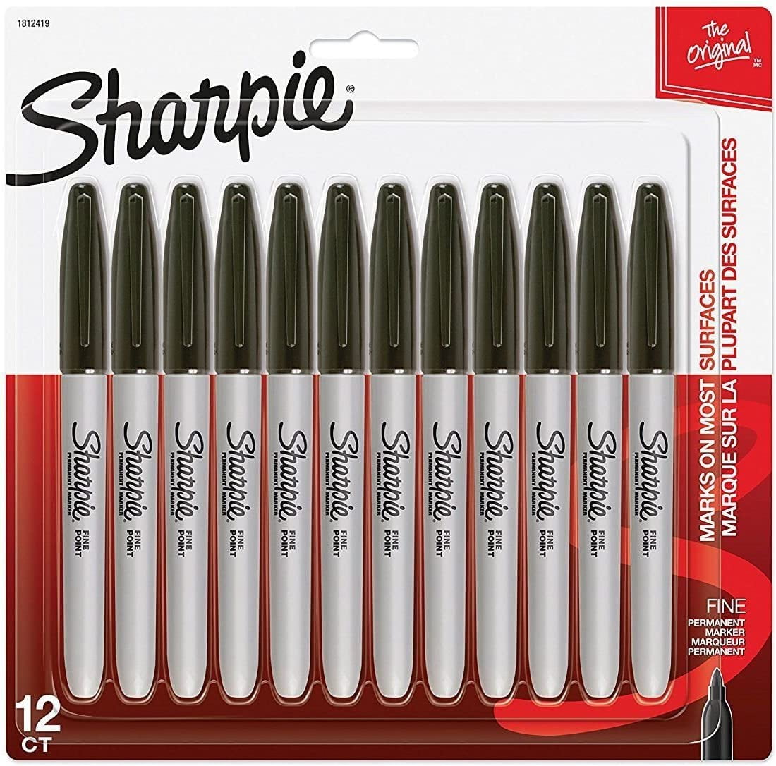 Sharpie Permanent Markers Fine Point (Black, 12 Count) ra5qt