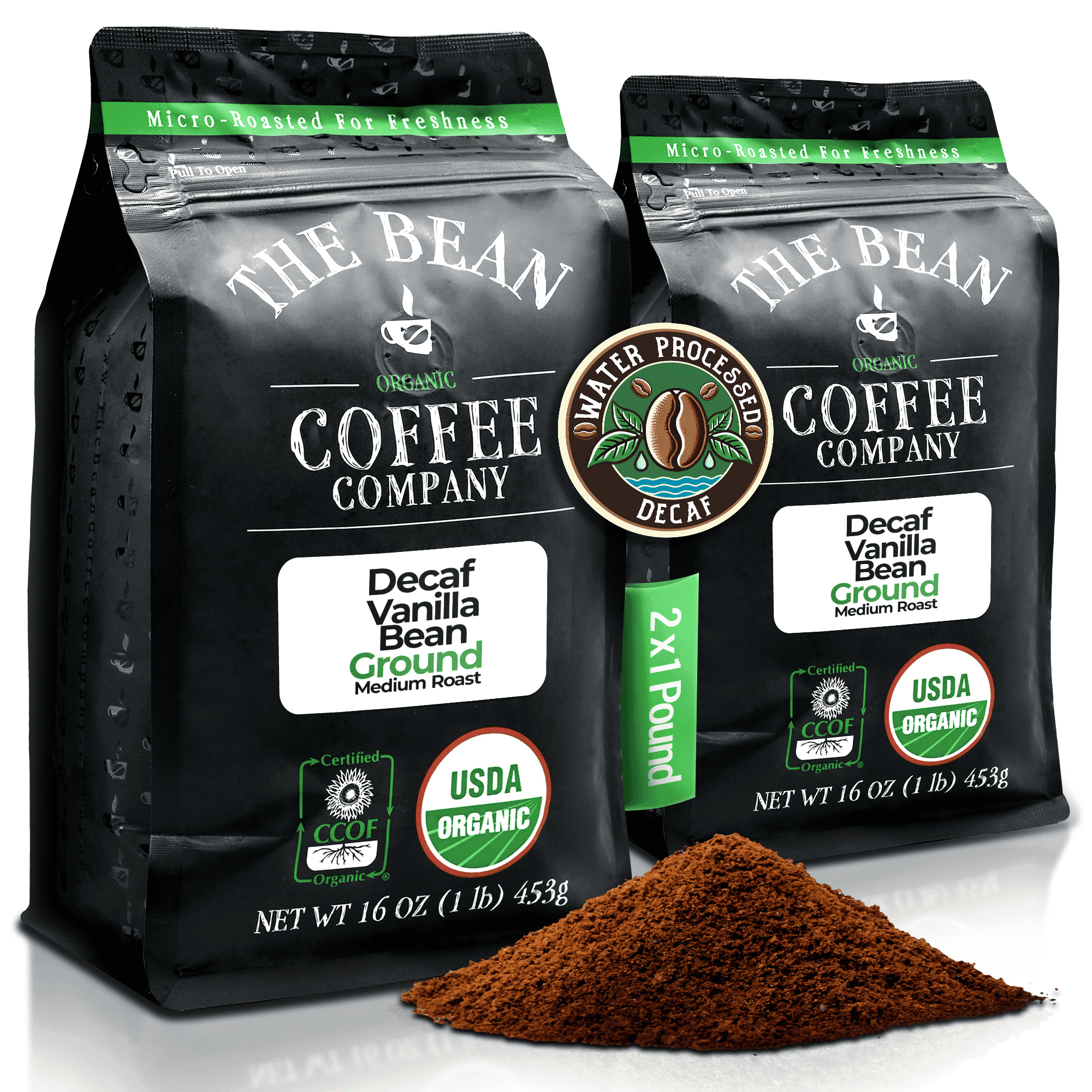 The Bean Organic Coffee Company Vanilla Bean Decaf Medium Roast Ground Coffee (32 oz) w04g3