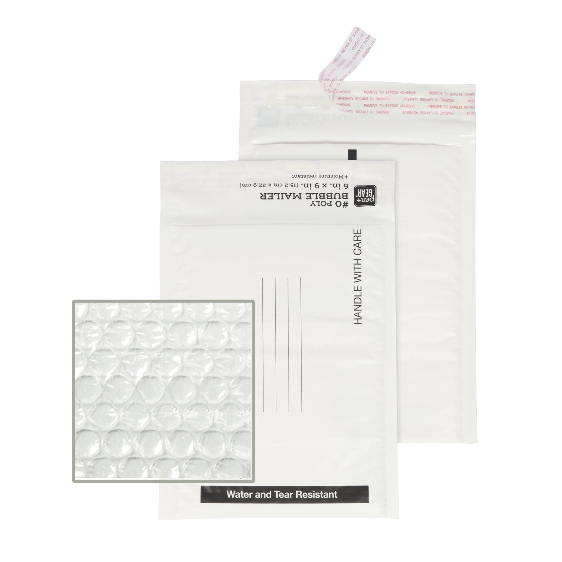 Pen+Gear Self-Sealing Poly Bubble Mailers, Padded Shipping Envelopes (White, 6 in x 9 in, 1 Pack) qpd5z