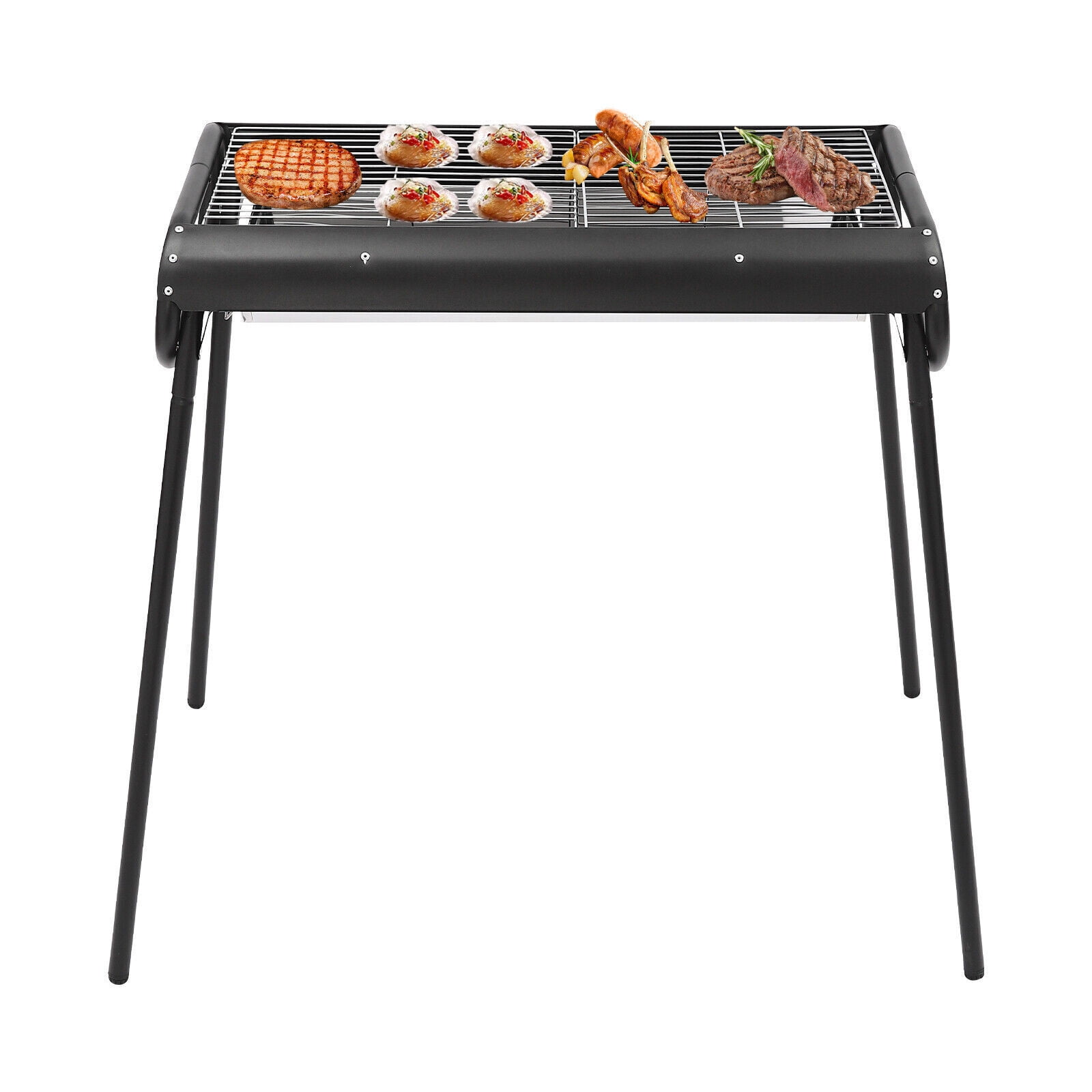 Generic Portable Charcoal Grill Outdoor BBQ Griddle with Detachable Design (Black, 28.74 x 14.57 x 32.28 in) r4s2v