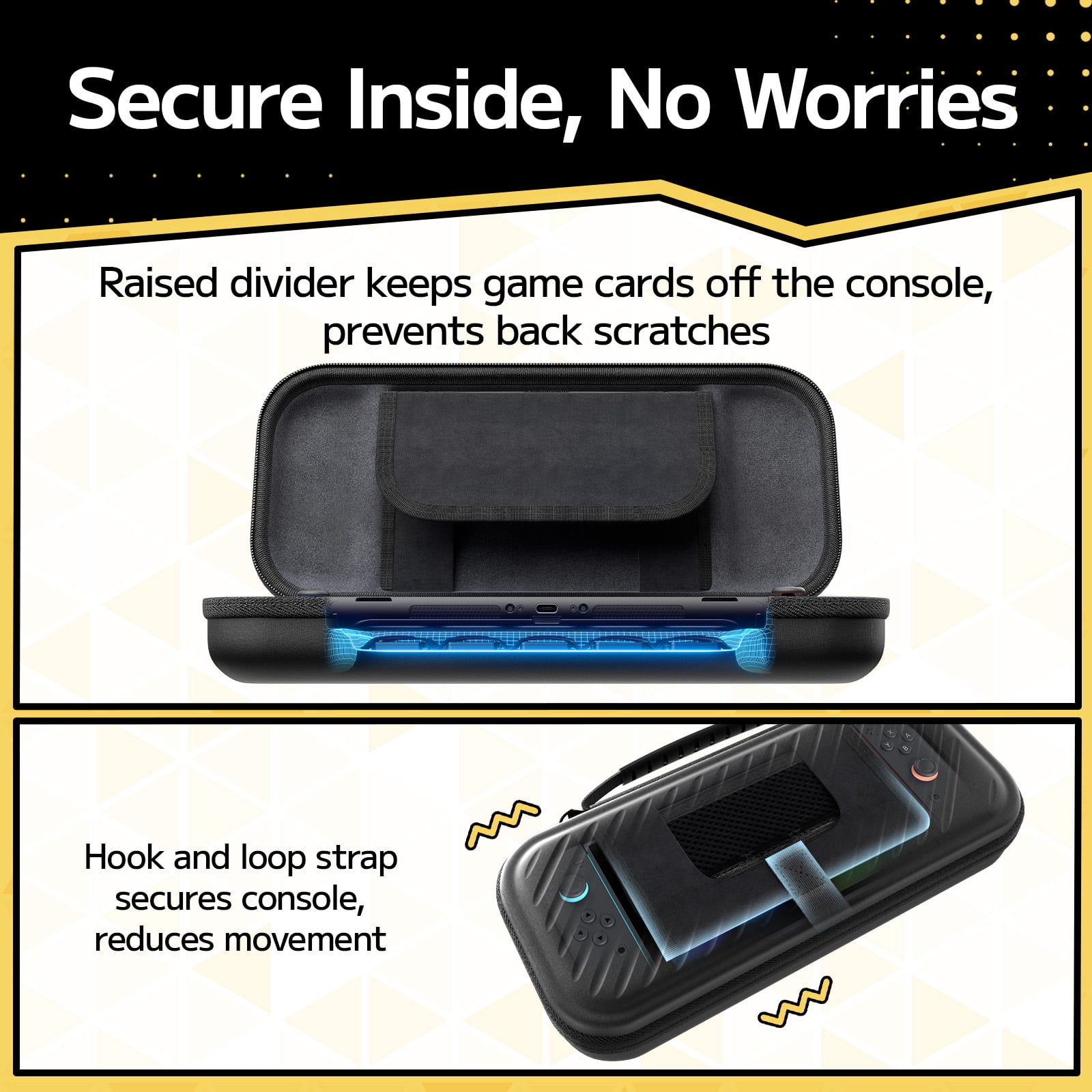 JSAUX Carrying Case for Nintendo Switch 2 Hard Shell Protective Travel Organizer (Black) 97m81