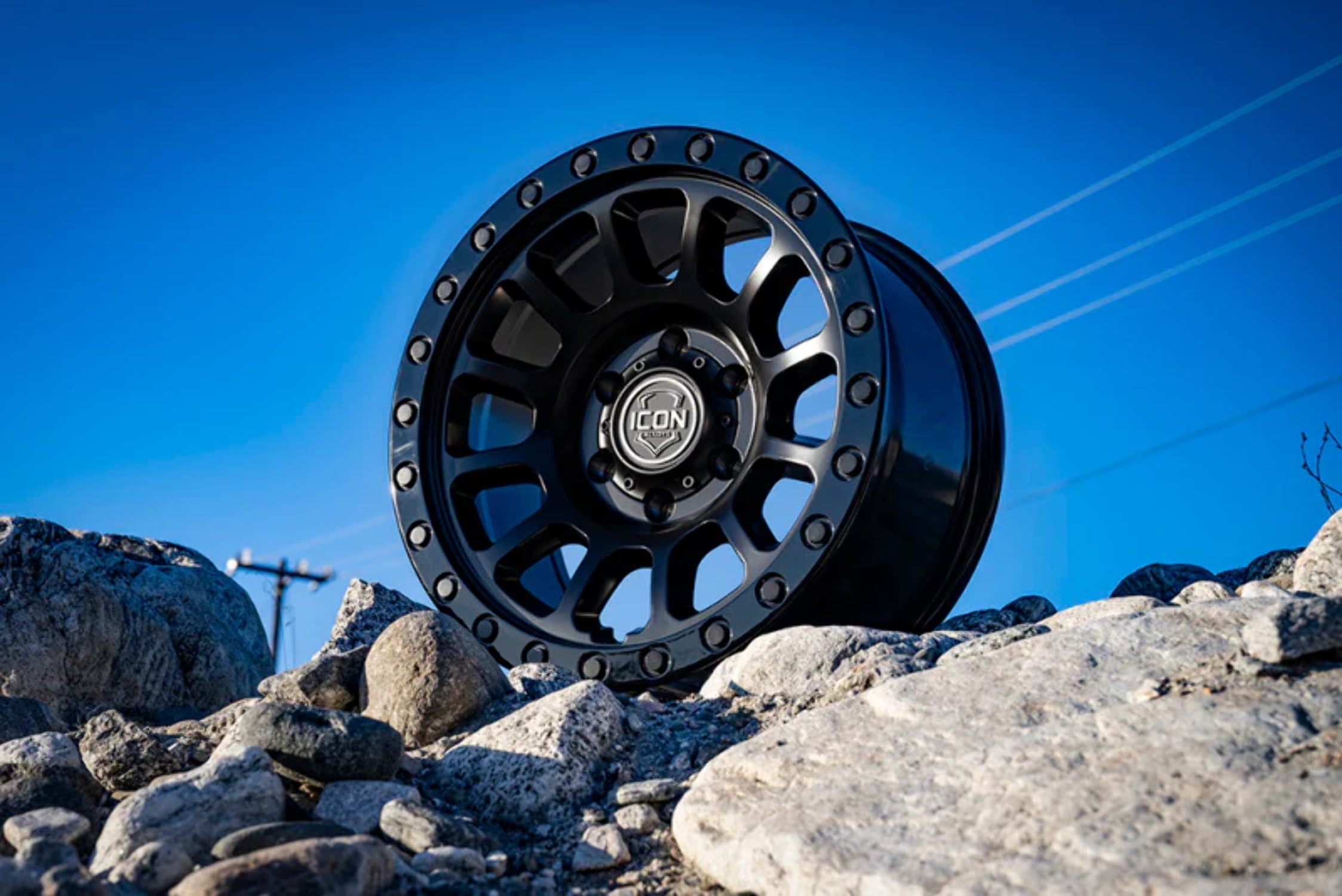ICON Hulse Wheel 17 x 8.5 in 6 x 5.5 Bolt Pattern 0mm Offset (Double Black) krwn4