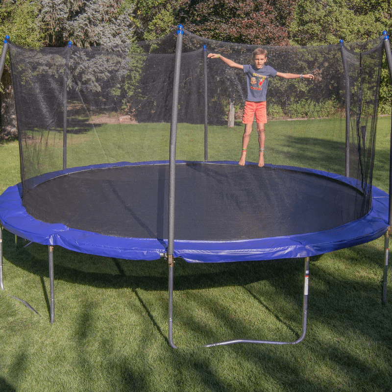 Skywalker Trampolines 16 ft Round Outdoor Trampoline with Safety Enclosure Net (16 ft) 3h2hm