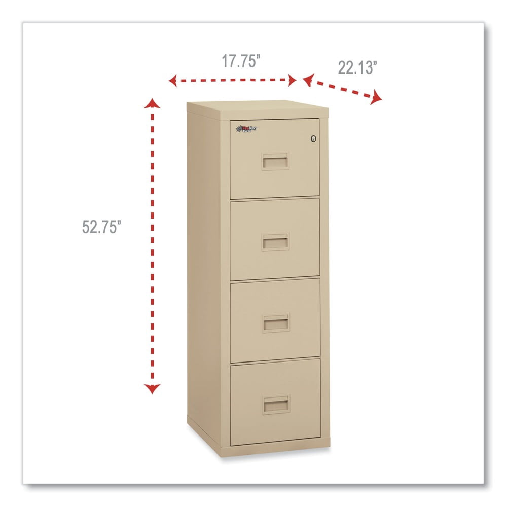 FireKing 4-Drawer Vertical File Cabinet (Fire-Resistant, Water-Resistant, 22 in Deep, White) 2xyz4