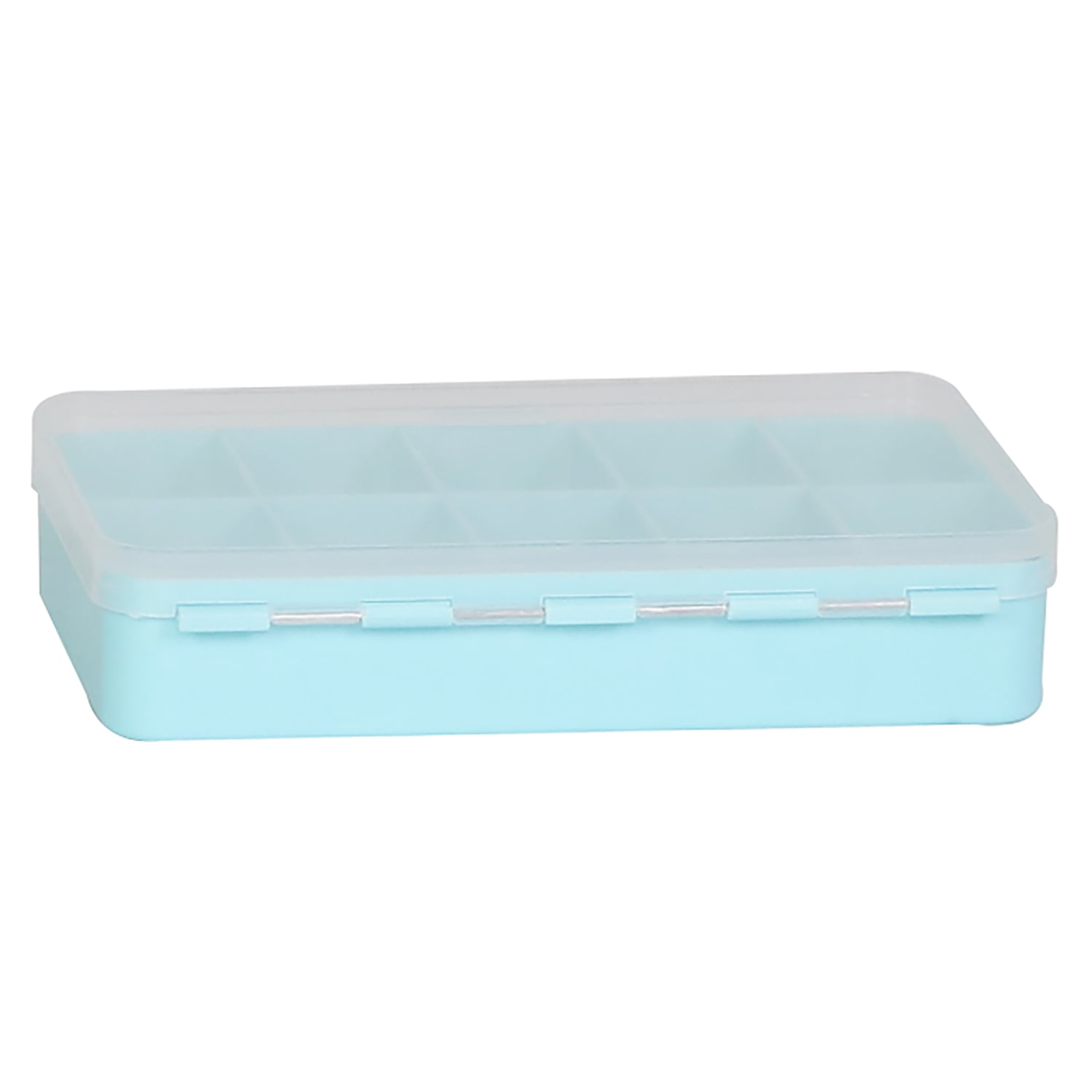Everything Mary 10 Compartment Plastic Bead Storage Box, Craft Organizer for Jewelry and Beads (Teal, 2 Pack) 7hzke