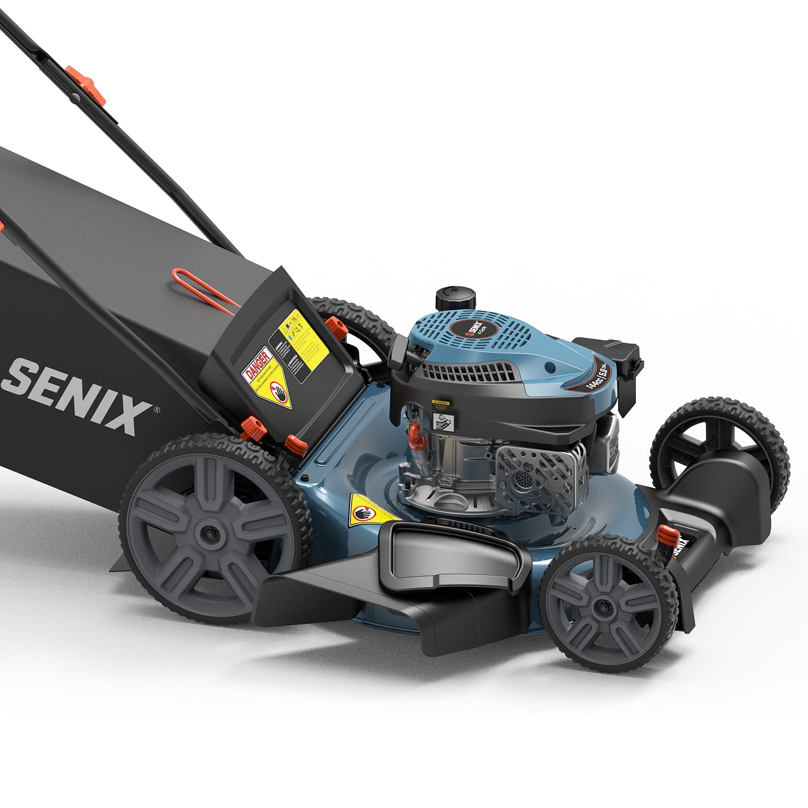 Senix Gas Lawn Mower 21 in Cutting Width 144cc 4-Cycle Engine 3-in-1 (Blue, 21 in) hnvuj