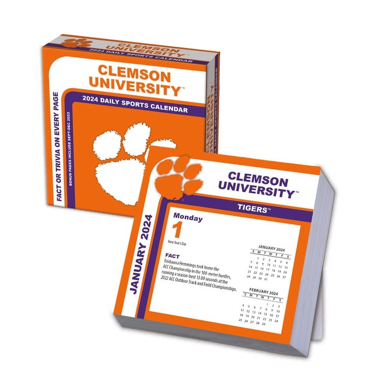 Turner Sports Clemson Tigers 2024 Box Calendar (Daily Desk Planner, 6 in x 5 in) monly