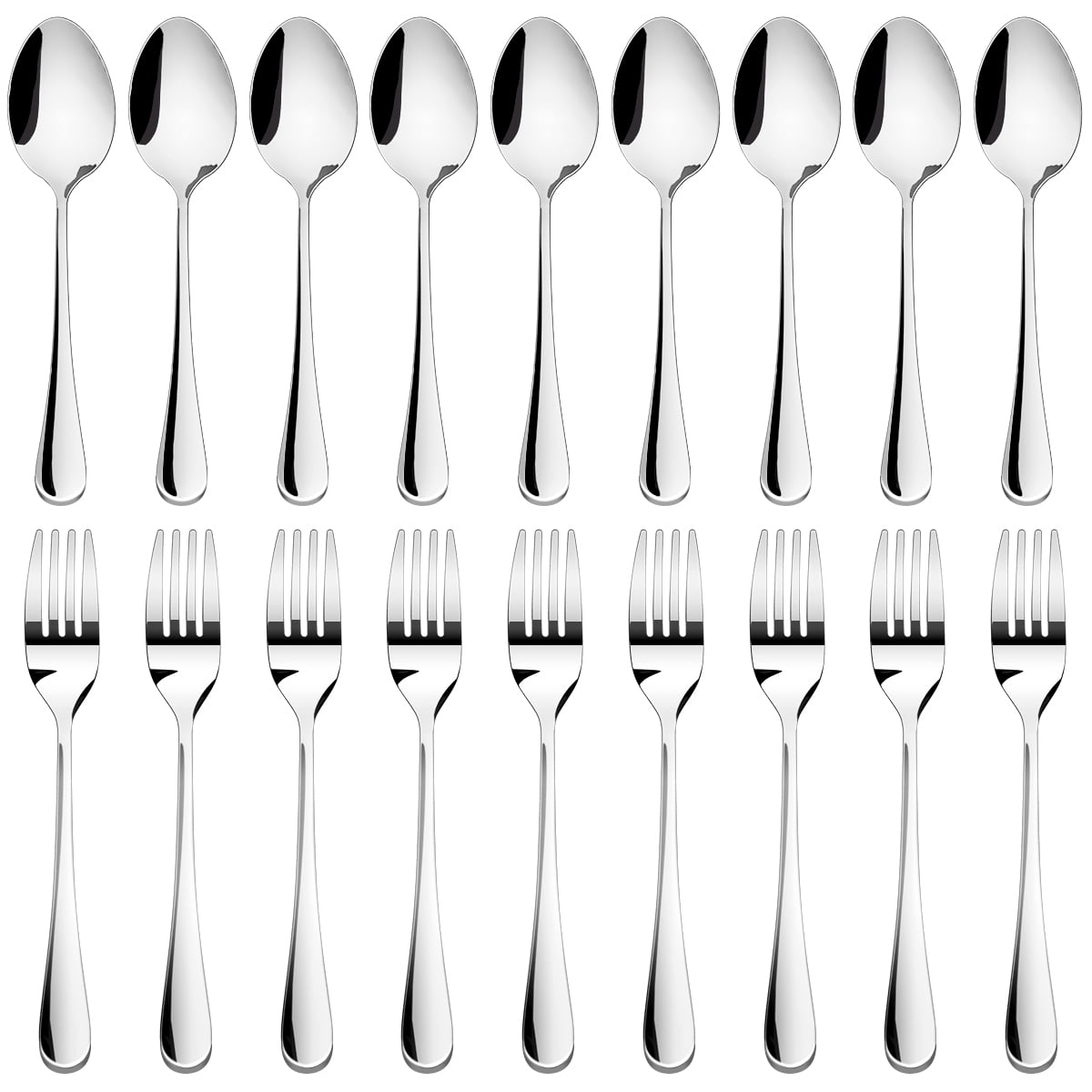 GPED 24-Piece Stainless Steel Flatware Set, Mirror Polished Dinner Forks and Spoons (24-Piece Set) kgbk8