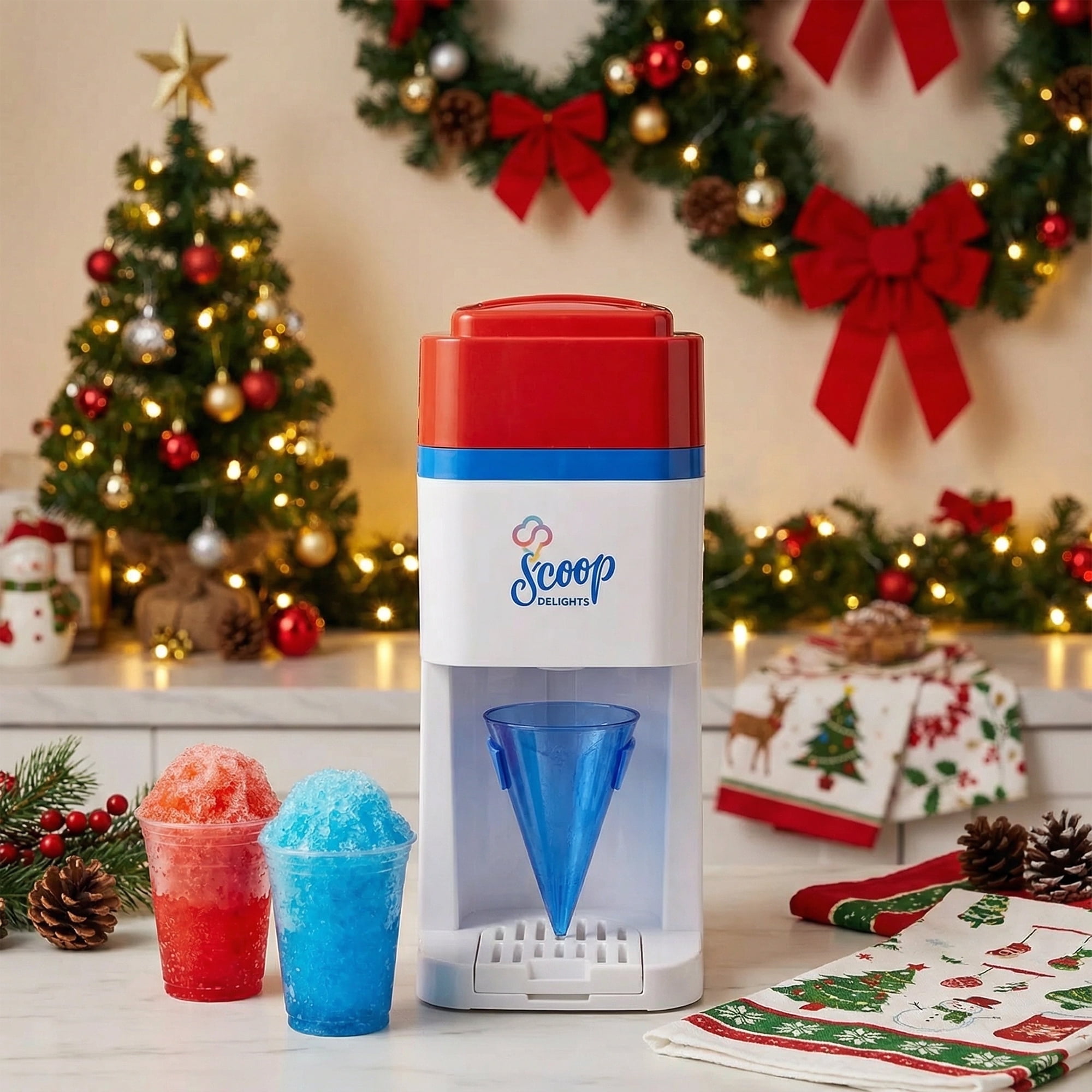Regency Heights Electric Snow Cone Shaved Ice Maker, Professional Slushie Machine for Frozen Treats (Red, 1 Unit) 417yc