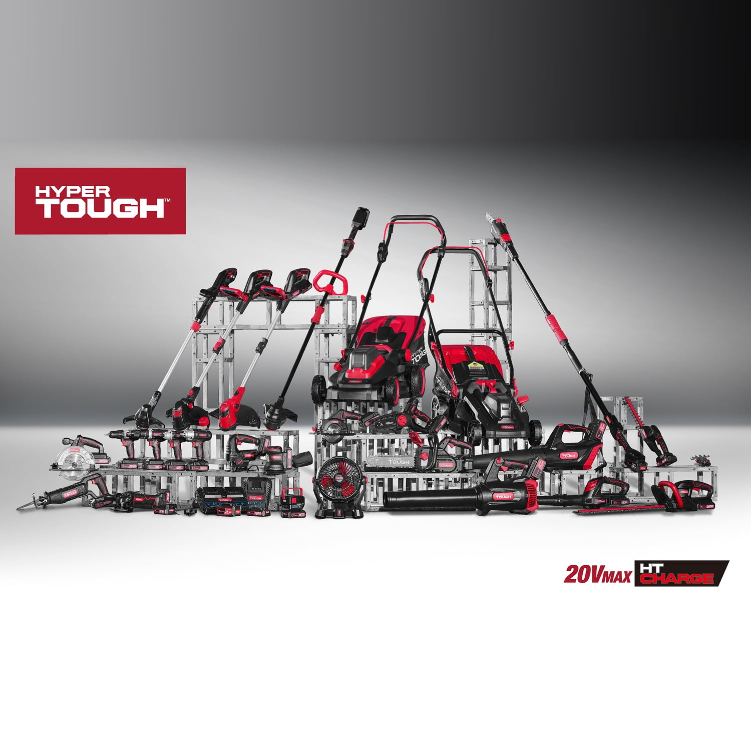 Hyper Tough 20V Cordless 2-in-1 Grass Shear and Shrubbery Trimmer (5 in and 9 in Blade Set) 47khx - Image 15