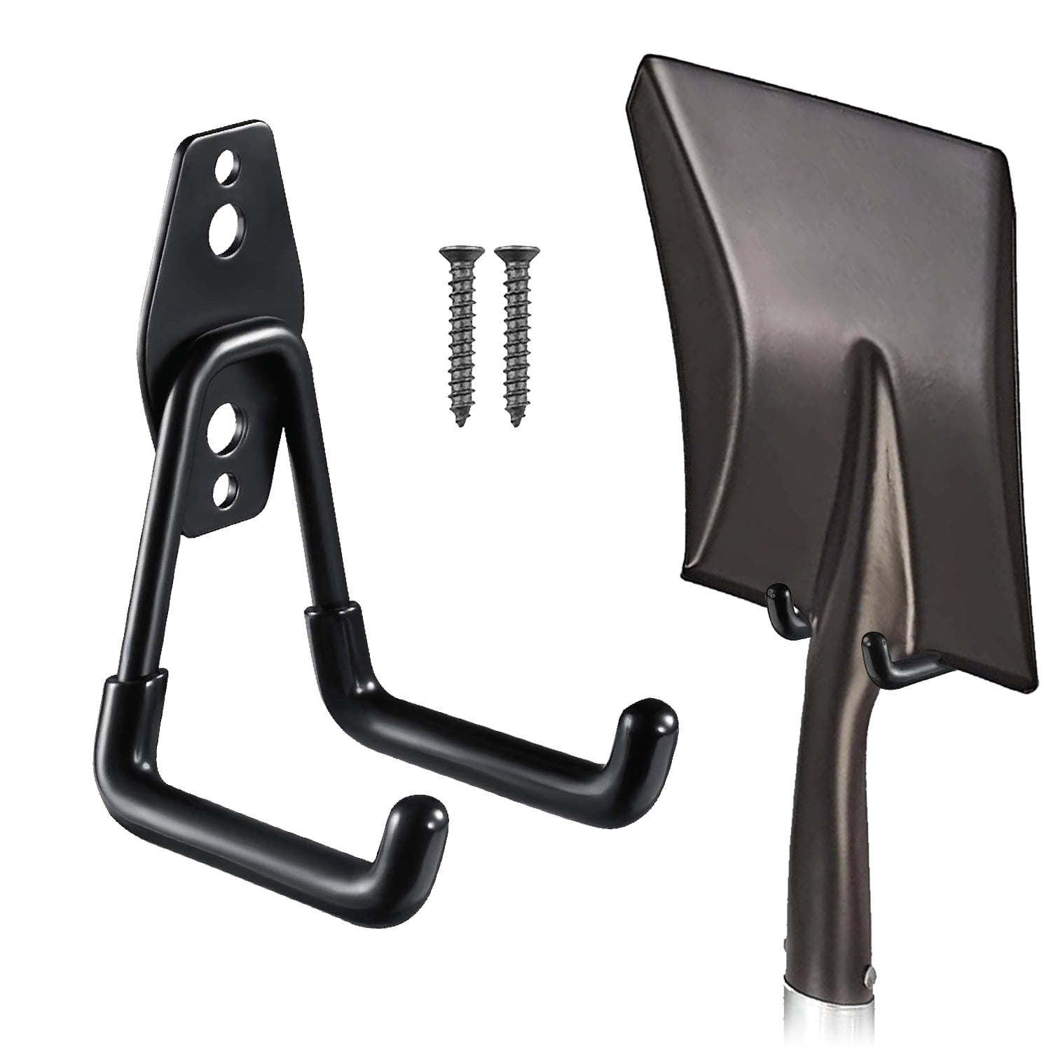 PeerBasics 3 in Utility Garage Hook, Heavy-Duty Metal Storage Hanger with PVC Coating (Black, 50 lb Capacity) le3di