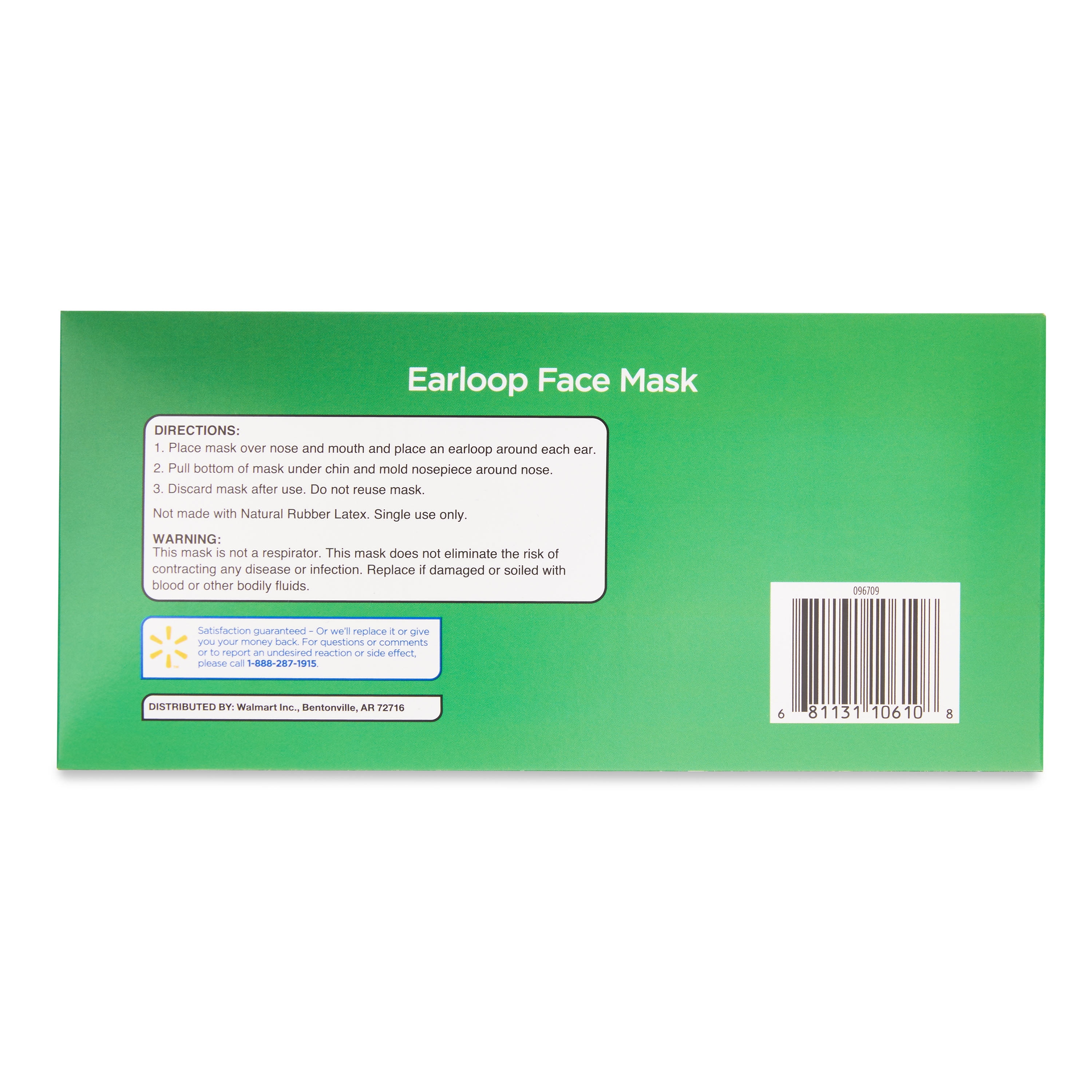 Equate Disposable Face Masks, Breathable 3-Ply Protective Covering (Black, 25 Count) g67zt