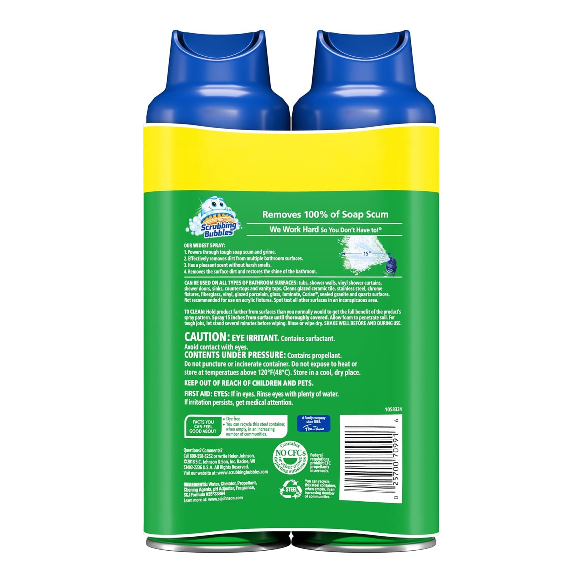 Scrubbing Bubbles Mega Shower Foamer Bathroom Disinfectant Cleaner, Rainshower Scent (20 oz, 4 Pack) gj8p7