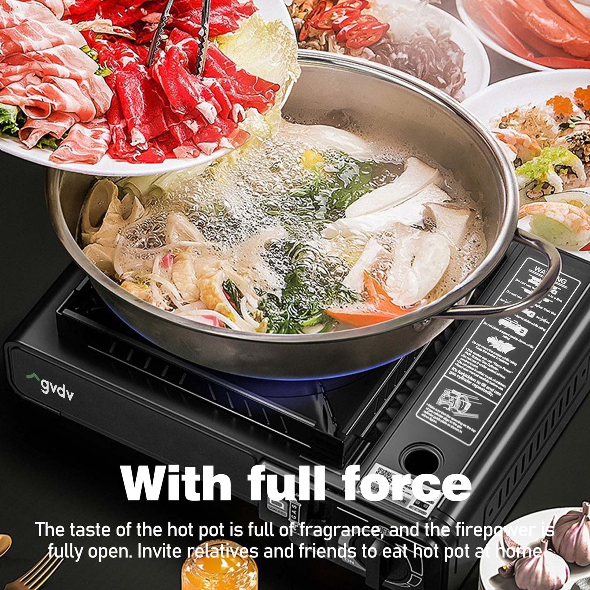 GVDV Portable Camping Stove, 1 Burner Butane Gas Stove with Carrying Case (Black, 8.8 oz) 97dio