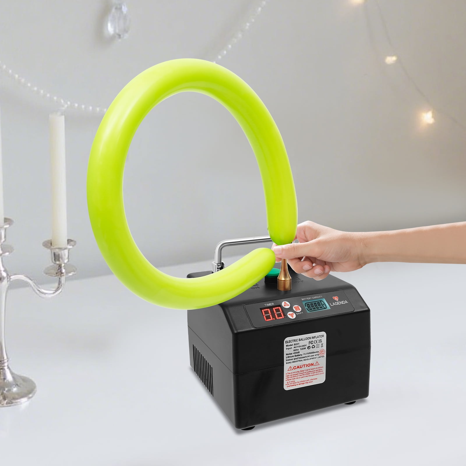 Lagenda Electric Balloon Pump Inflator (120W, Black, 6.3 x 5.9 x 5.1 in) oryf9