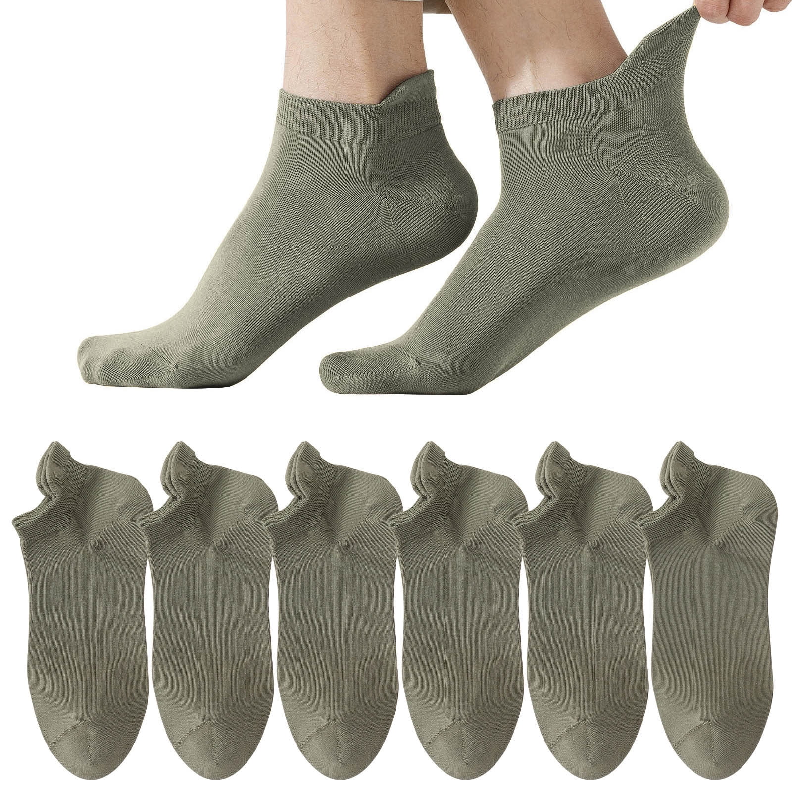 IYTR Mens Mesh Ventilation Liner Socks (Green, 6 Pairs) v6i3z
