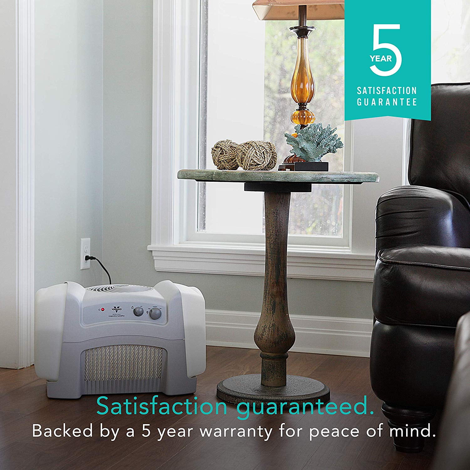 Vornado Whole Room Evaporative Vortex Humidifier with Intelligent Humidity Control (White, 1 Pack) 8slt9
