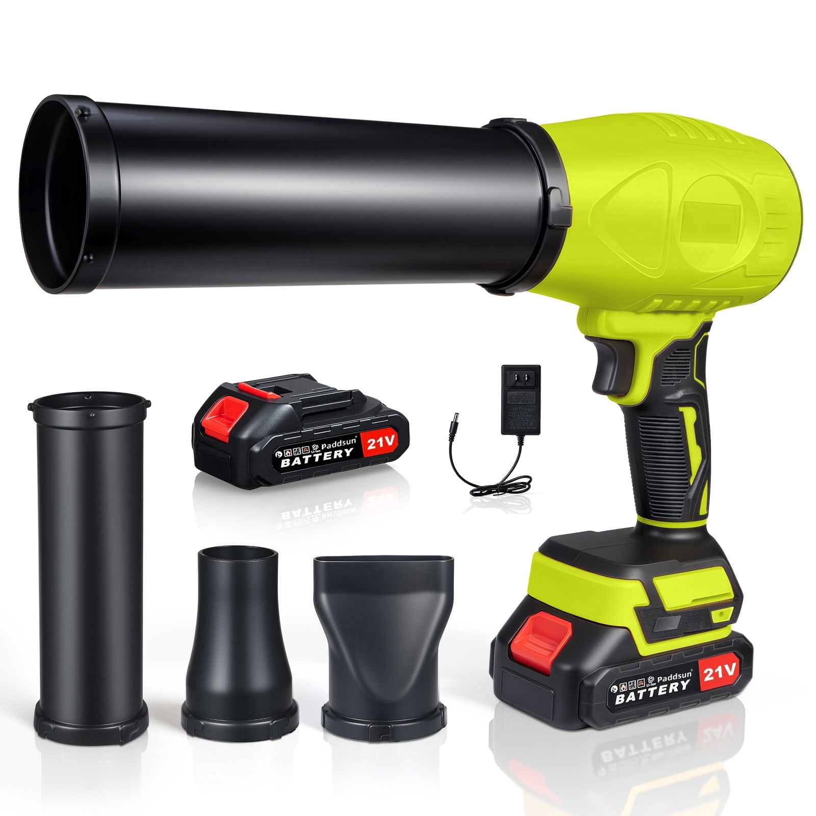 Paddsun Cordless Electric Leaf Blower, Handheld Power Sweeper for Patio and Garden Cleaning (Green, 21V) o71yv