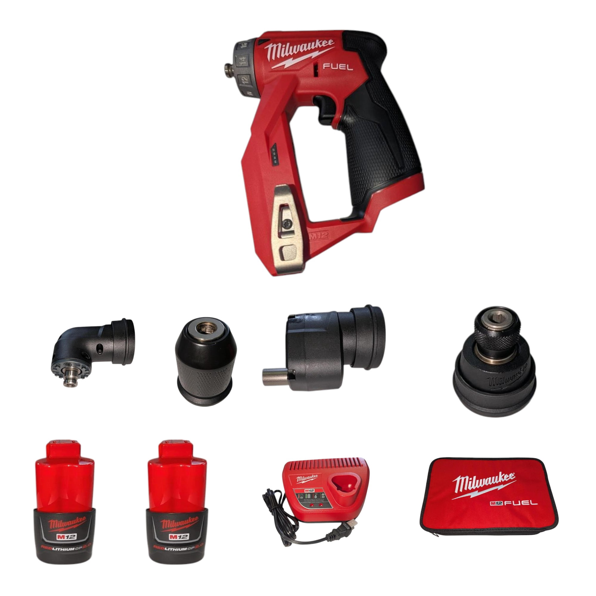Milwaukee M12 FUEL Installation Drill Driver Kit (4-in-1 Modular Design, 300 in-lbs Torque, 16 Position Head) lhf8p