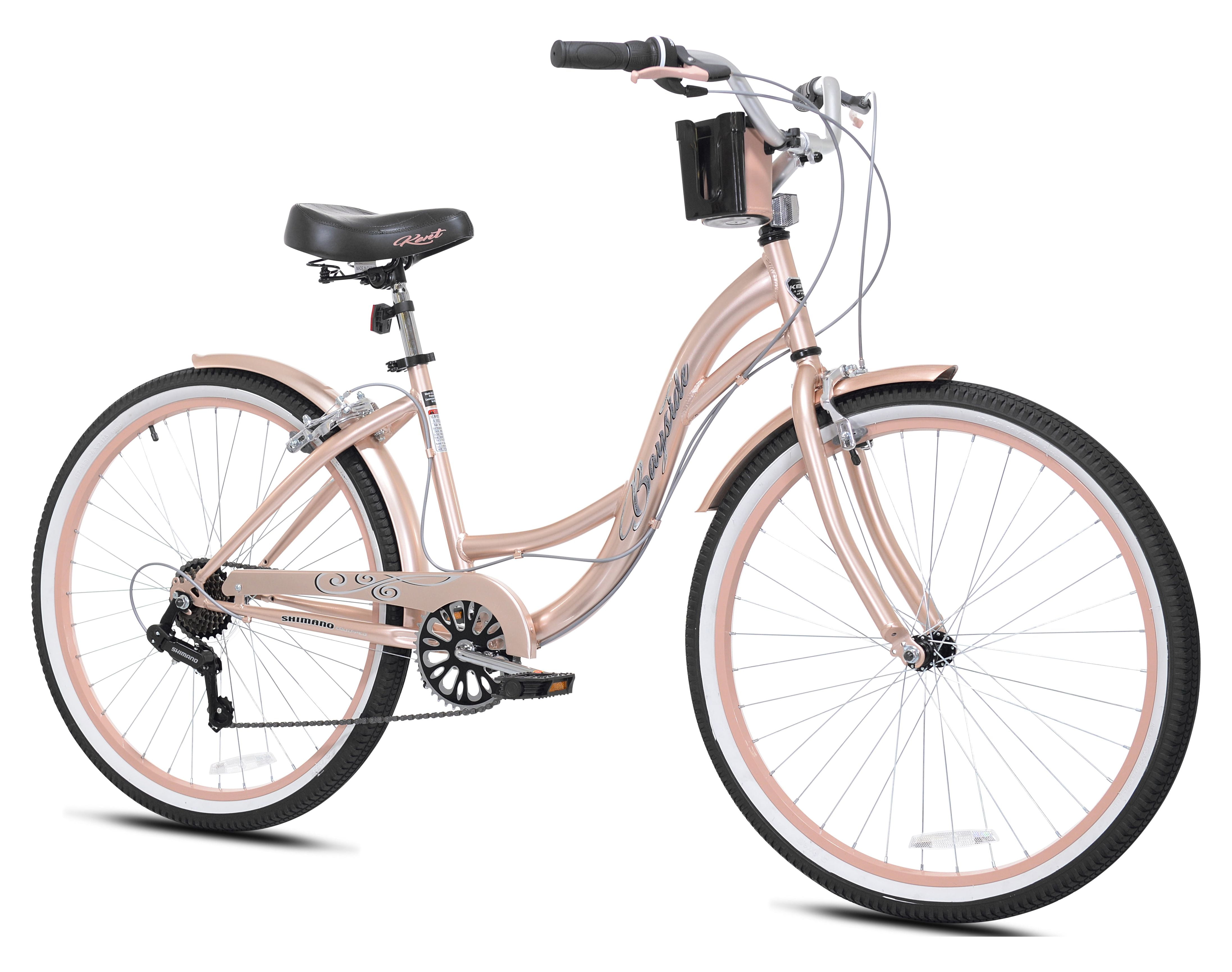 Kent Bayside Cruiser Bicycle, 7-Speed Step-Through Frame, Adult Unisex (Rose Gold, 26 in) 5rz9n