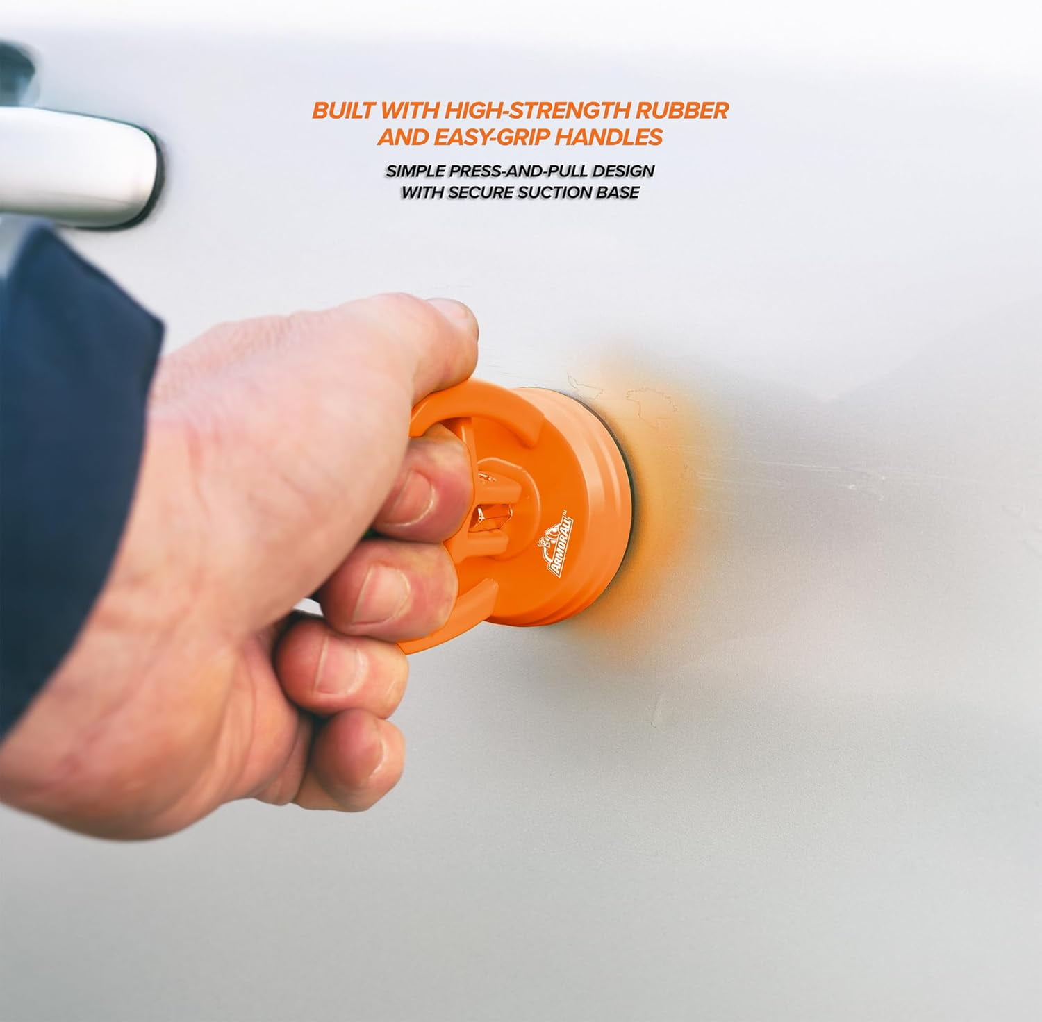 Armor All Dent Puller Set (Heavy-Duty Suction Cup Repair Tool, 3-Pack, Orange, 55 lb Capacity) jq97m