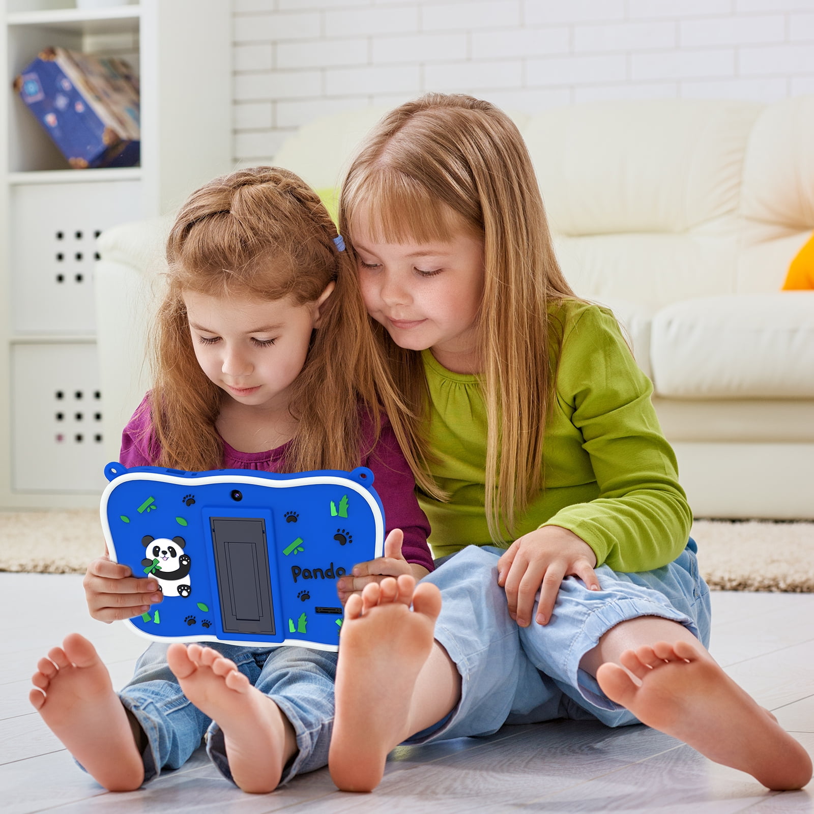 qunyiCO Kids Tablet 7 in Android 13 4GB RAM 32GB ROM Educational Learning Device with Protective Case (Blue, 7 in) fc3gh