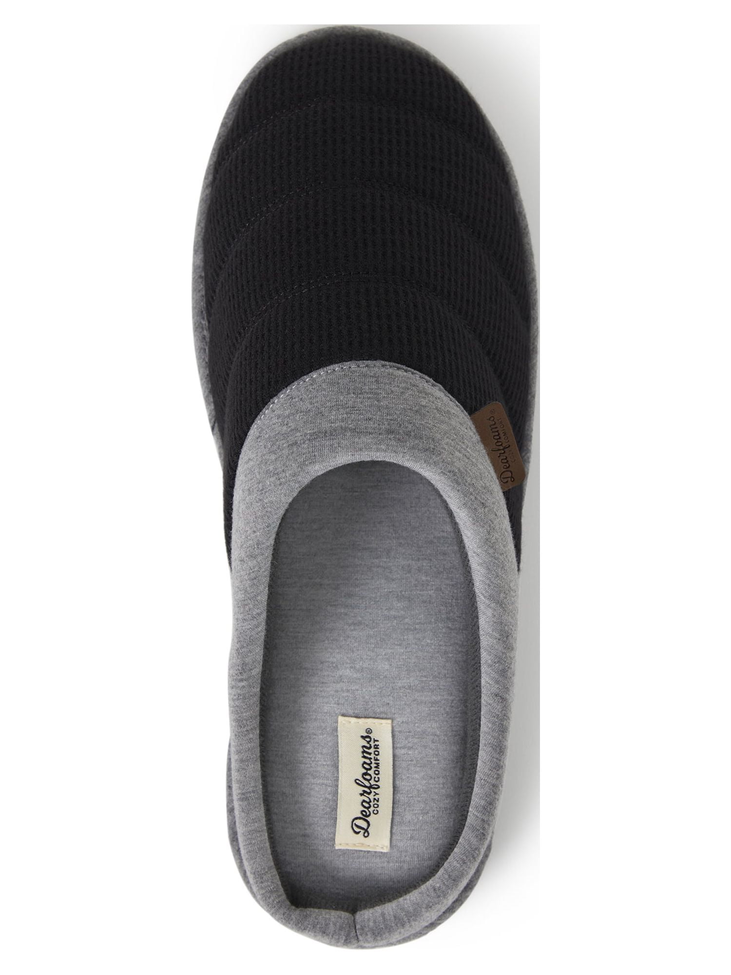Dearfoams Cozy Comfort Men's Bound Knit Clog Slippers (Black, 10 US) 5xtuj