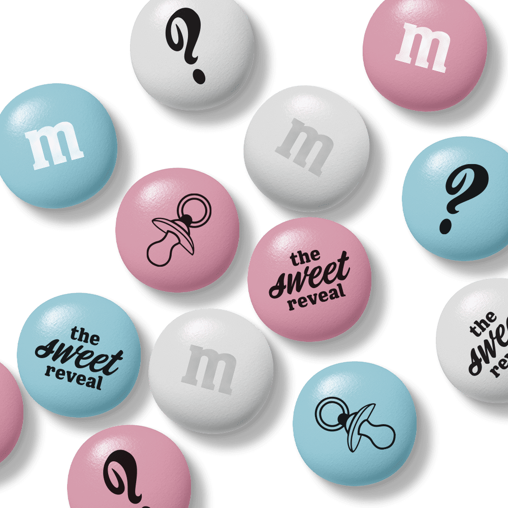 M&M'S Milk Chocolate Candy for Gender Reveal Parties (Light Blue, Light Pink, White, 2 lb) y8kk2
