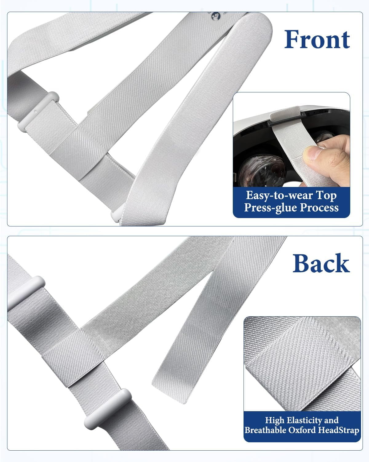 Prociv Replacement Head Strap for Meta Quest 2 (Grey, 1 Pack) lm37d